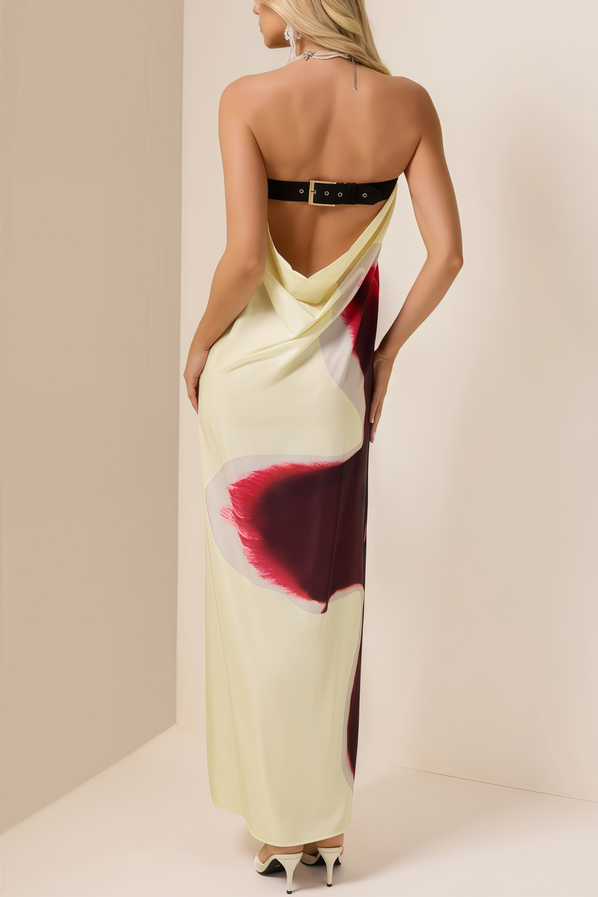 Patric Floral Satin Off-Shoulder Maxi Dress
