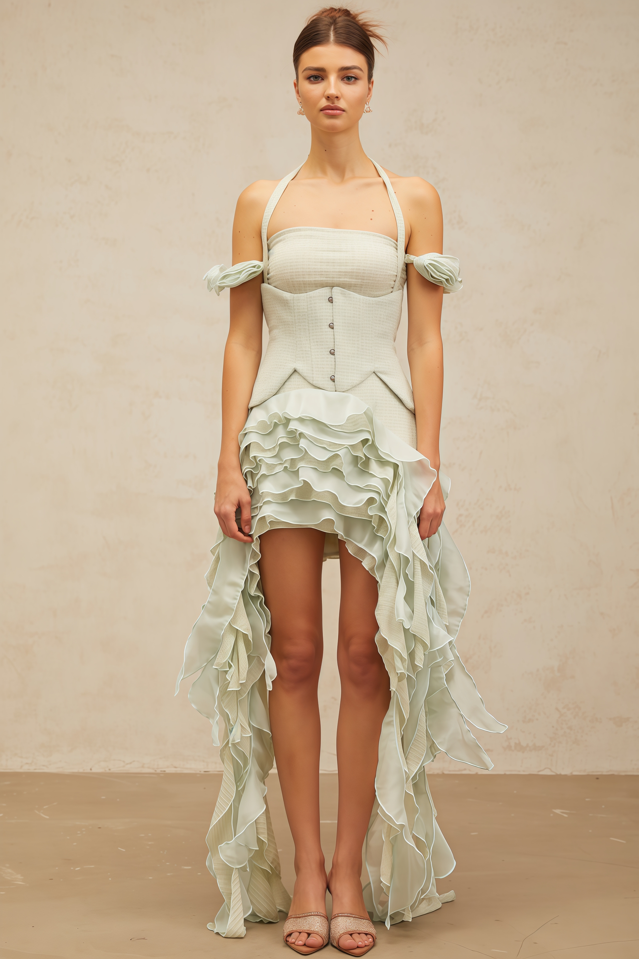 Daele Hanging Neck Fringe Mini Dress