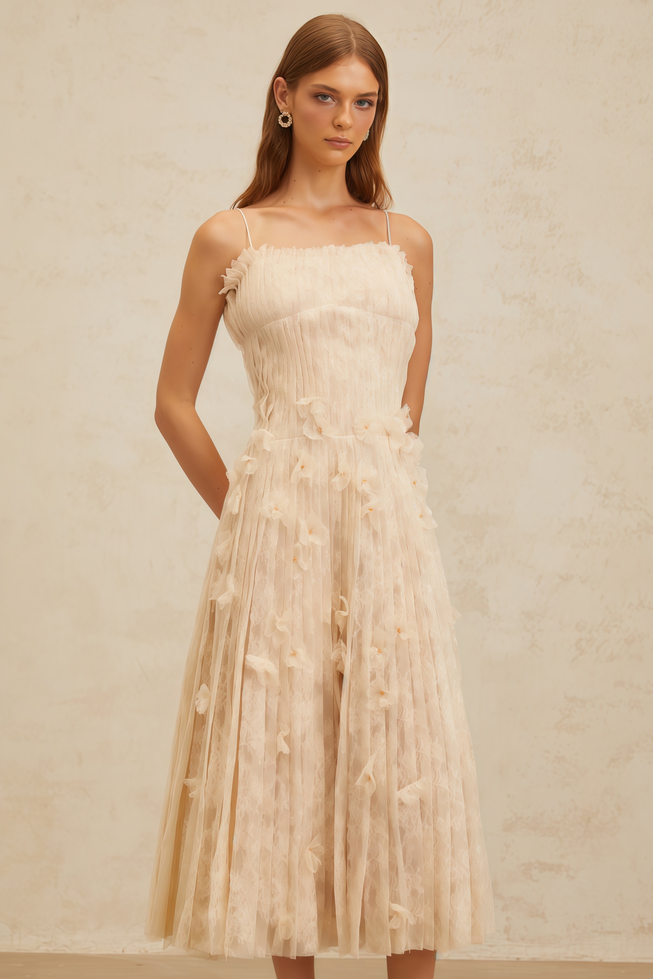Urikd 3D Flower Strapless Maxi Dress