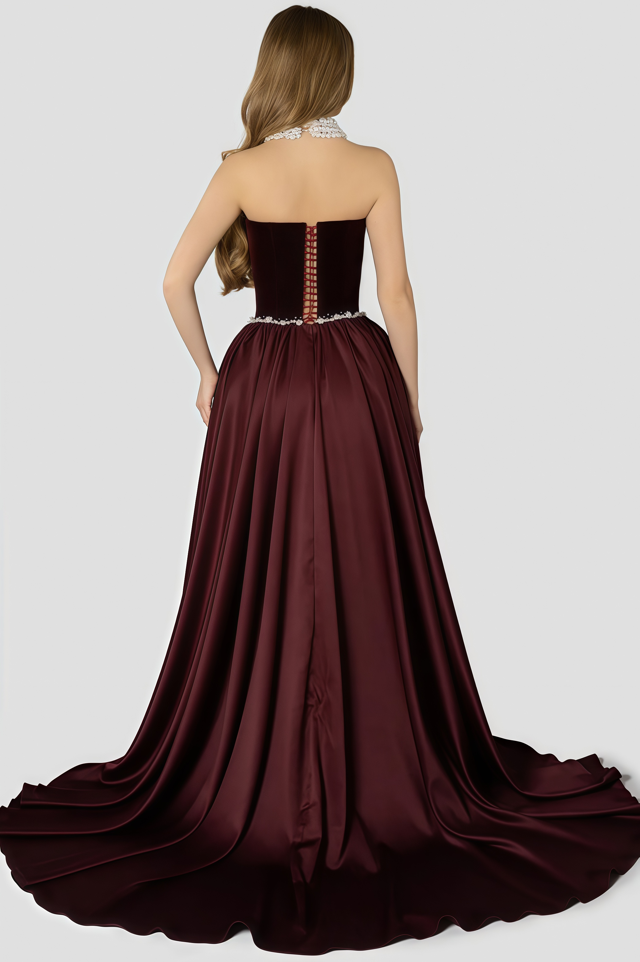 Zephyrus Black Strapless Maxi Dress