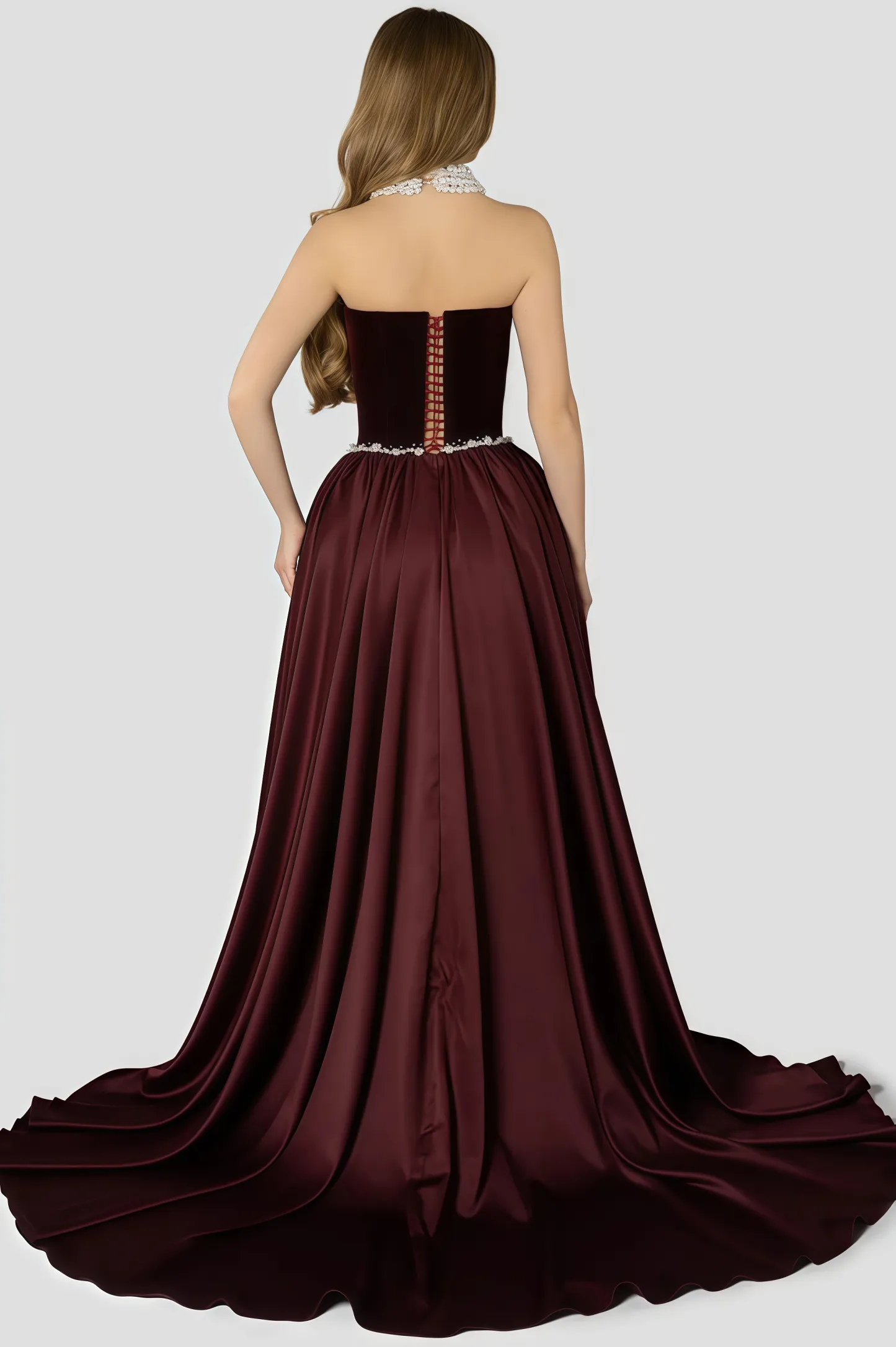 Zephyrus Black Strapless Maxi Dress