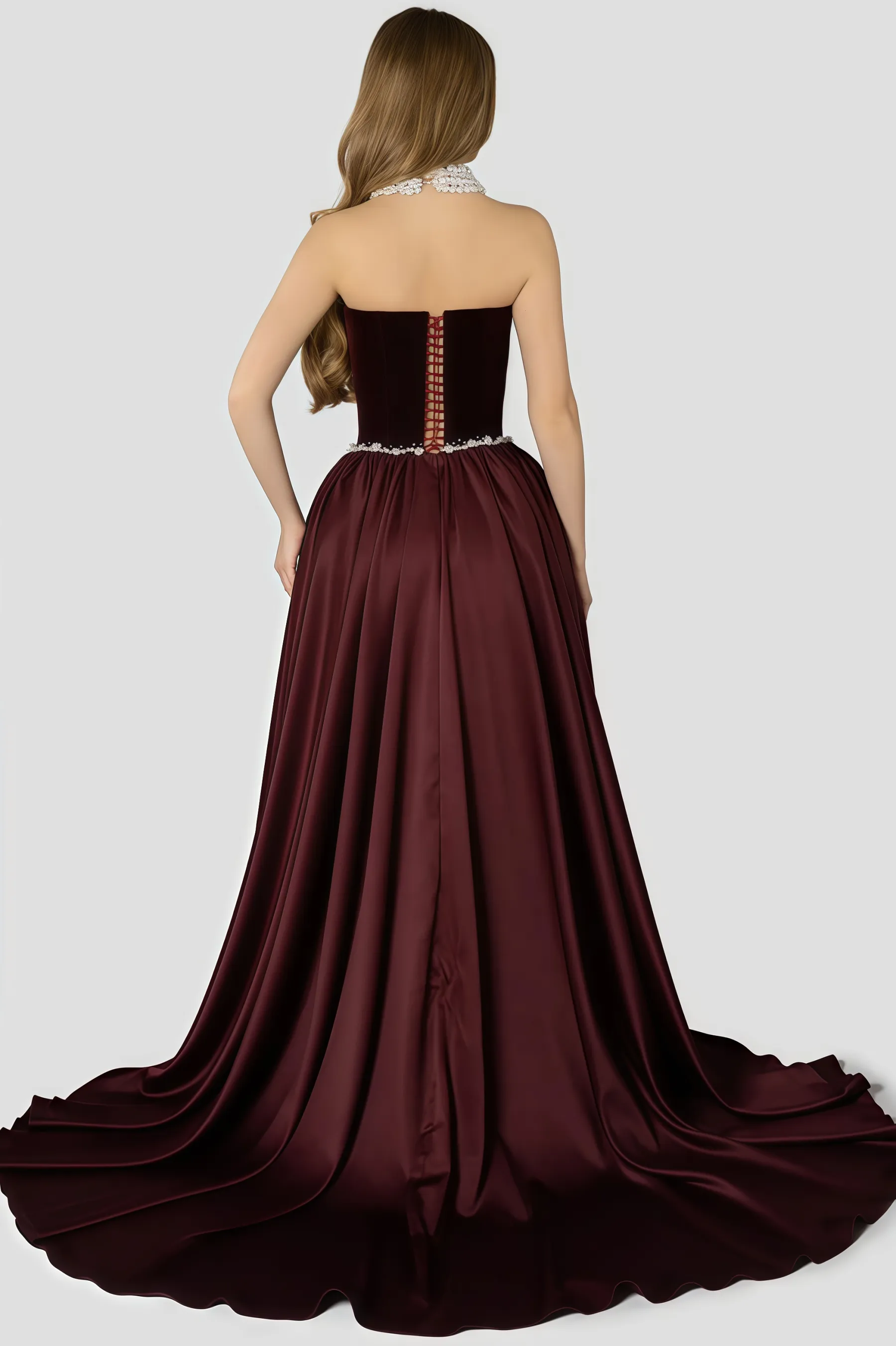 Zephyrus Black Strapless Maxi Dress
