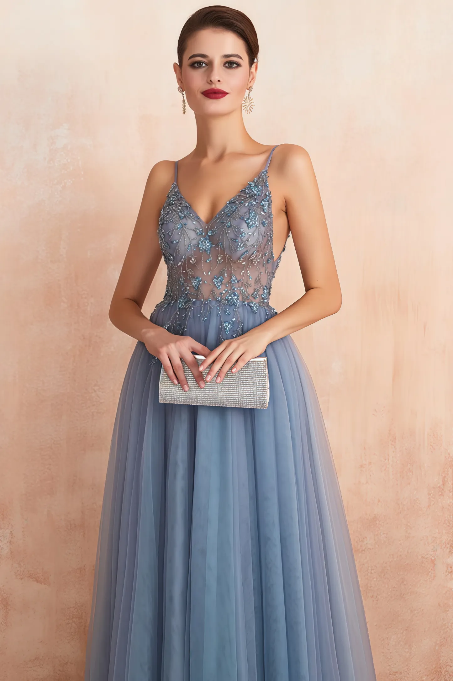 Luz Mesh and Diamond Maxi Dress