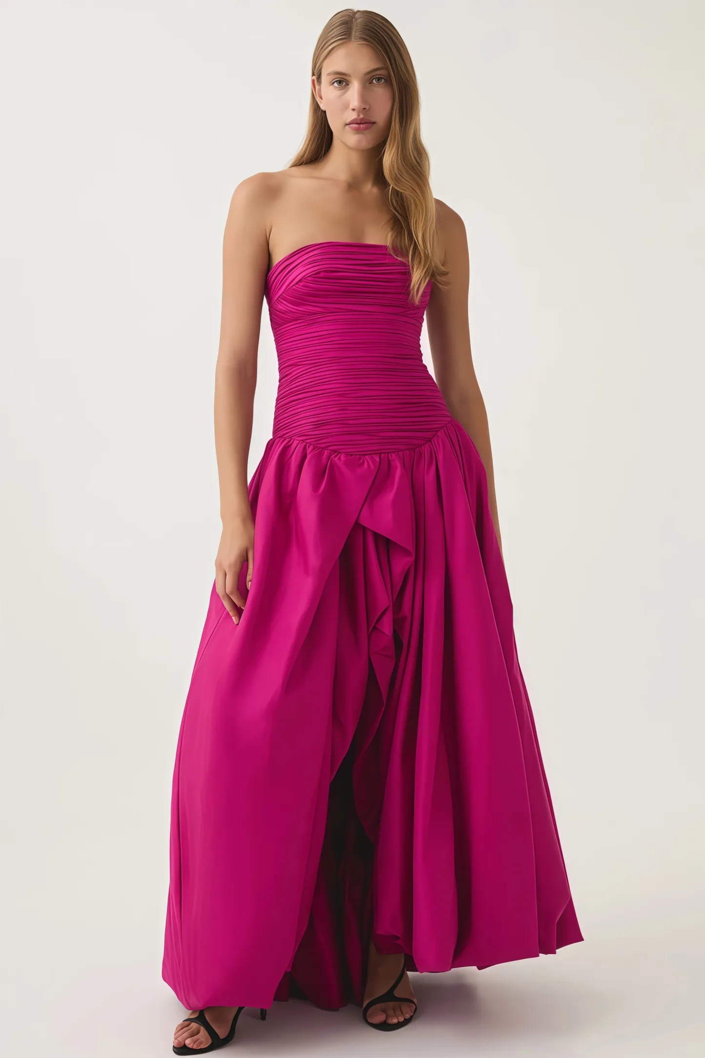 Fallon Bubble Trim Split Maxi Dress