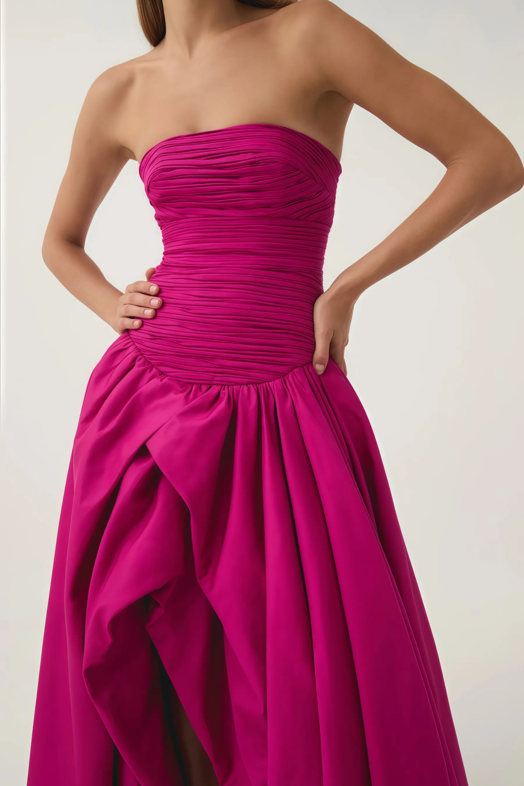 Fallon Bubble Trim Split Maxi Dress