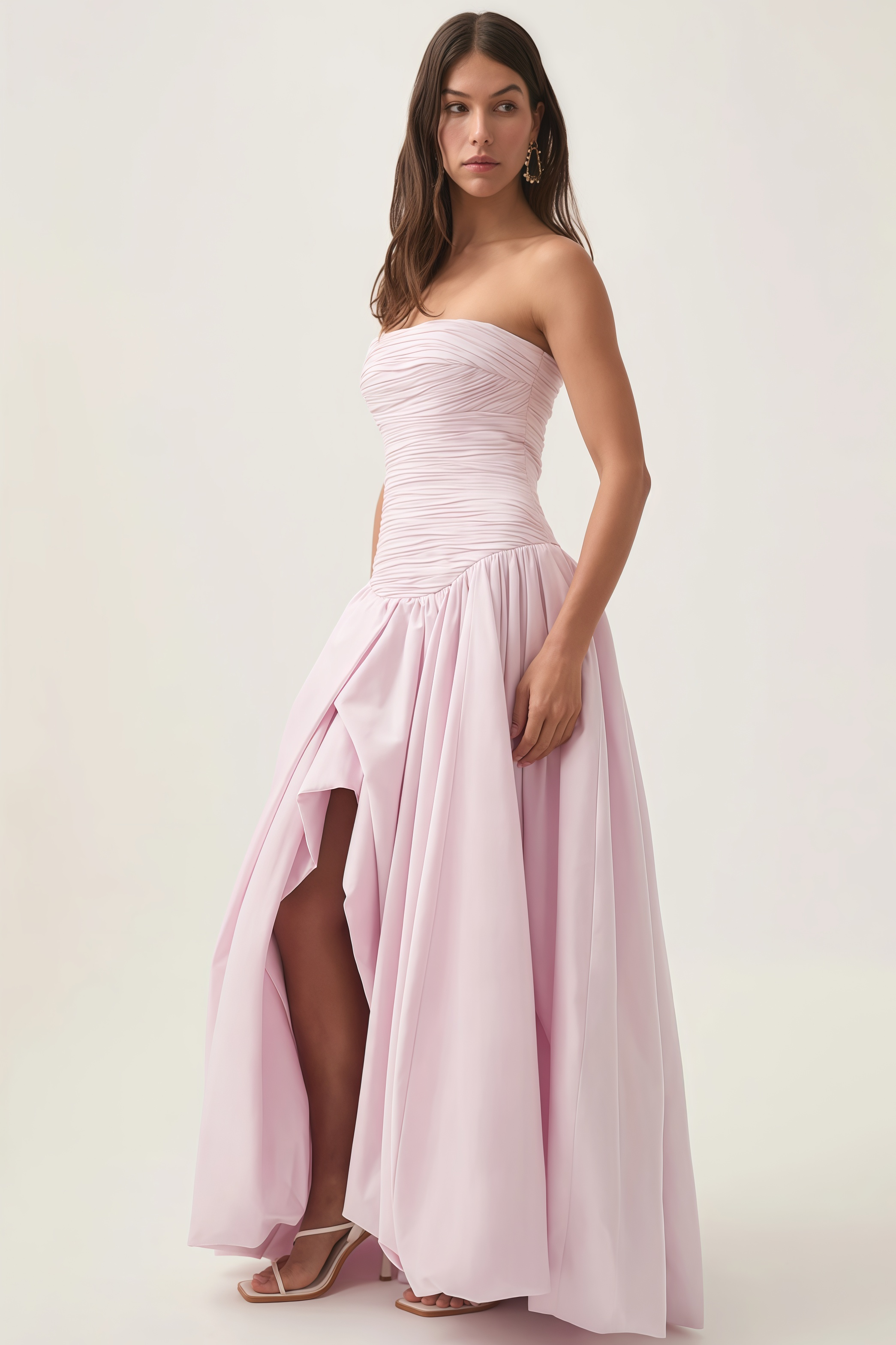 Greer Pink Bubble Trim Maxi Dress
