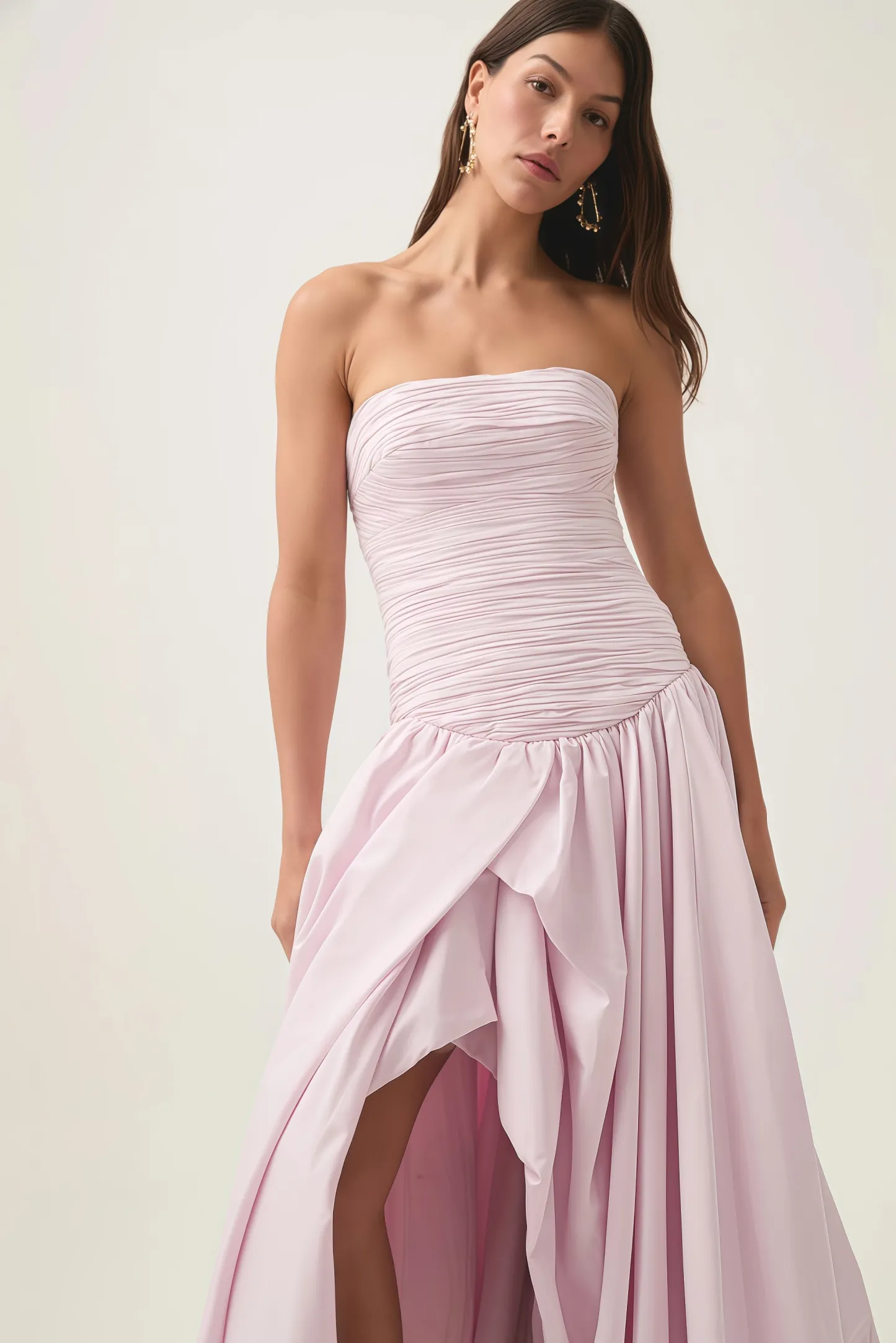 Greer Pink Bubble Trim Maxi Dress
