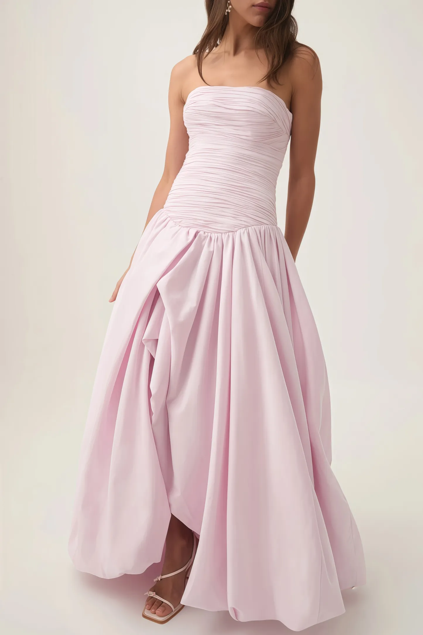 Greer Pink Bubble Trim Maxi Dress