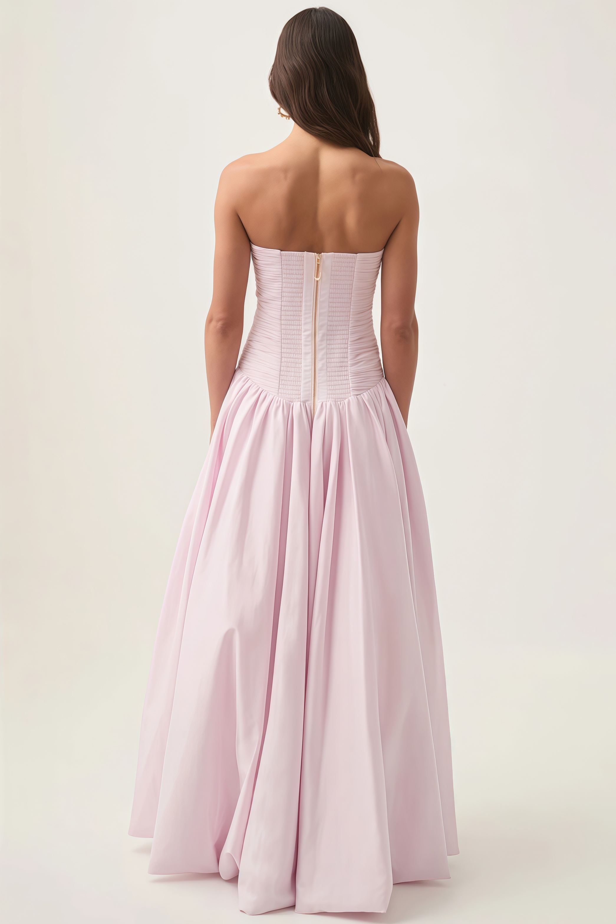 Greer Pink Bubble Trim Maxi Dress