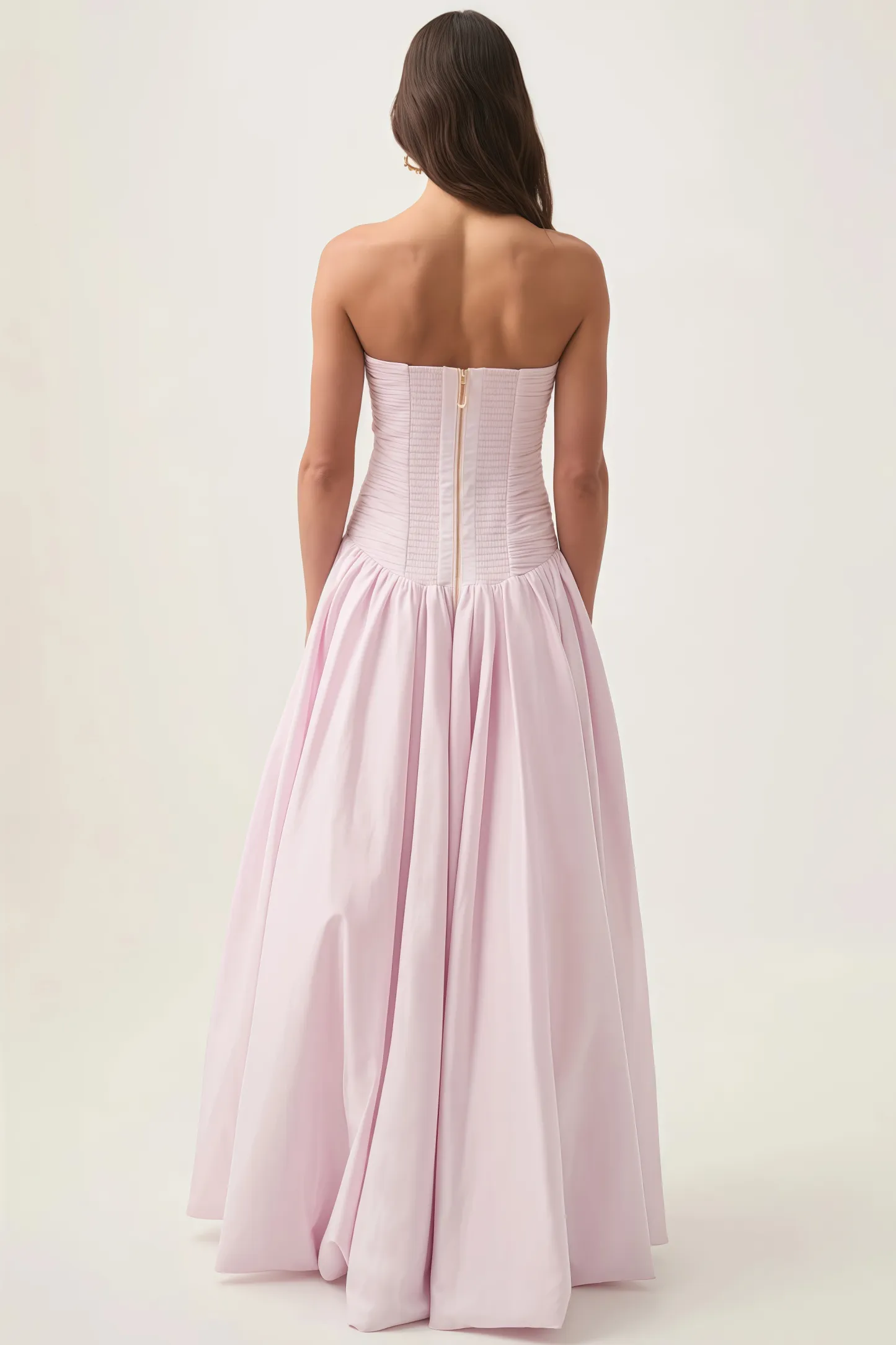 Greer Pink Bubble Trim Maxi Dress
