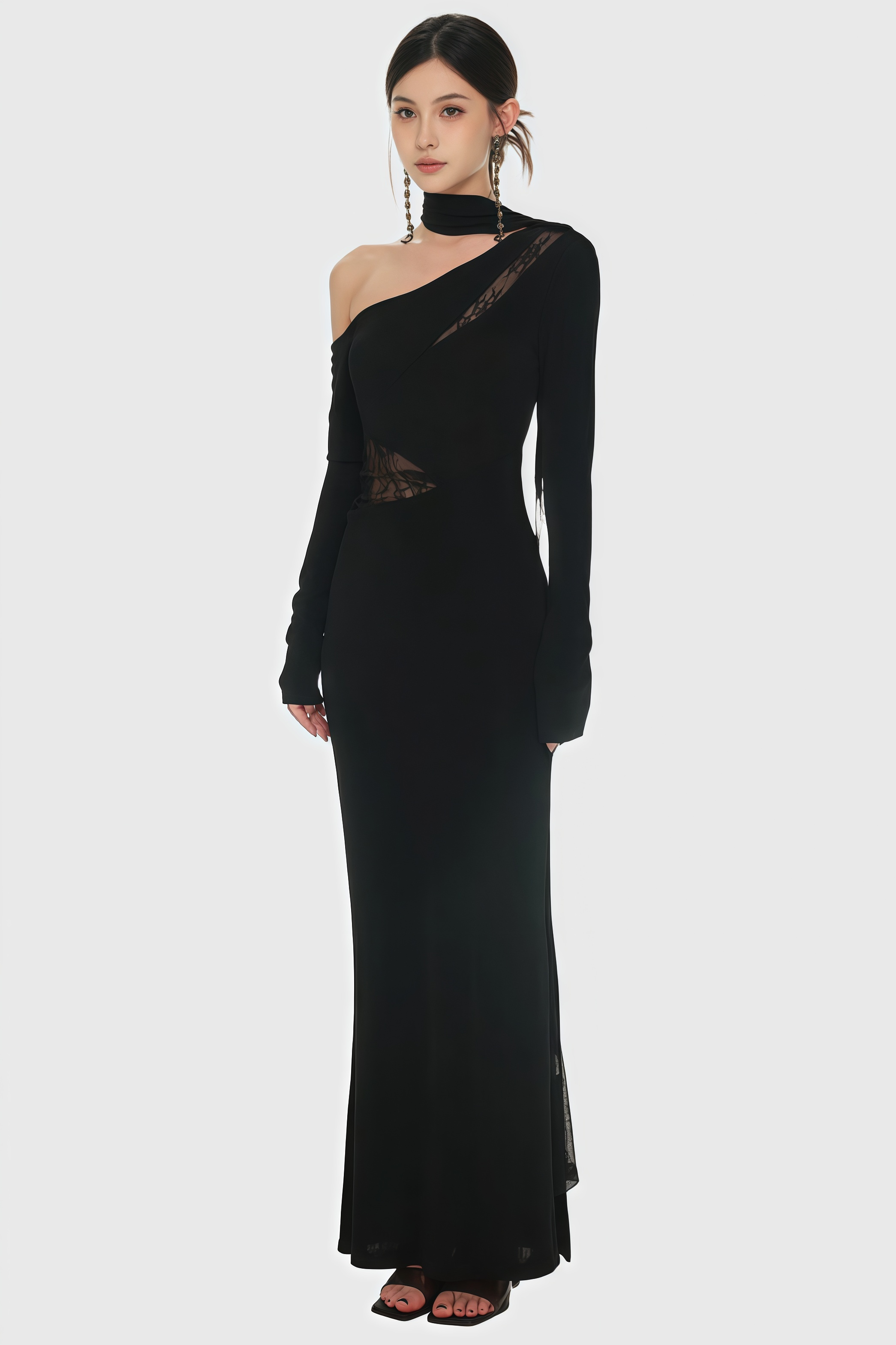 Wynn One Shoulder Lace Maxi Dress