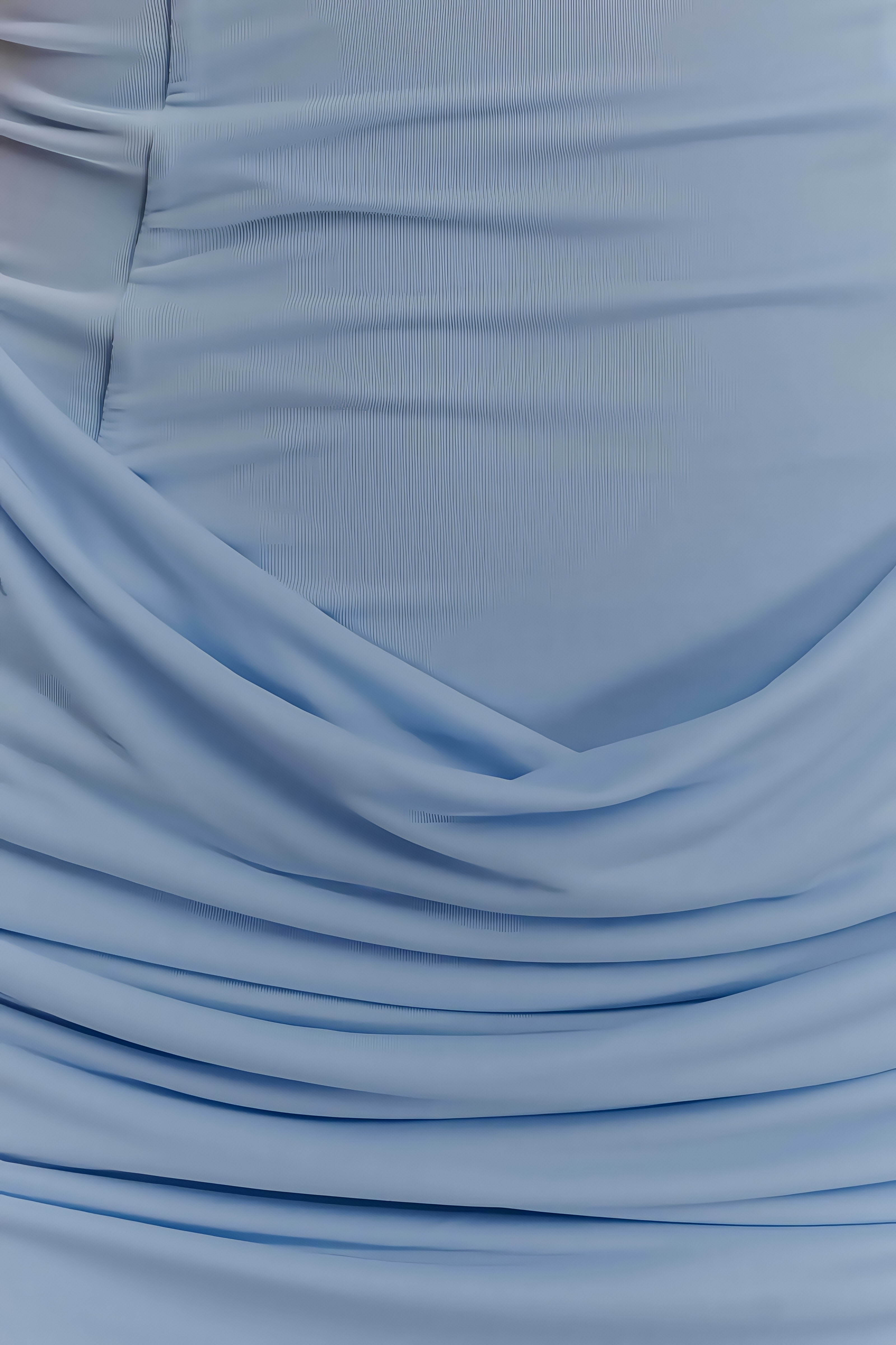 Haliny Blue Slinky And Mesh Mini Dress
