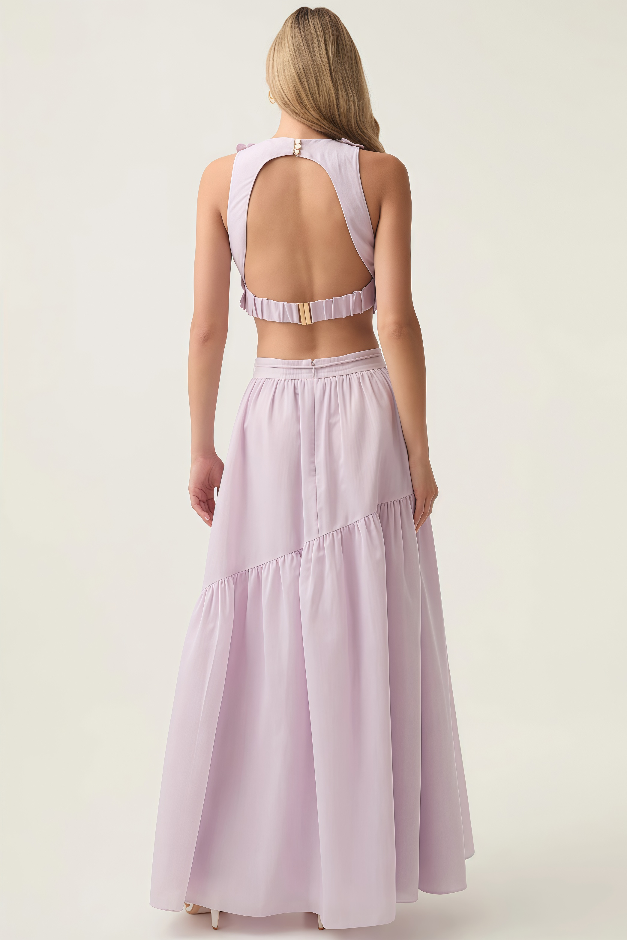 Michea 3D Floral Maxi Dress Two Piece Set