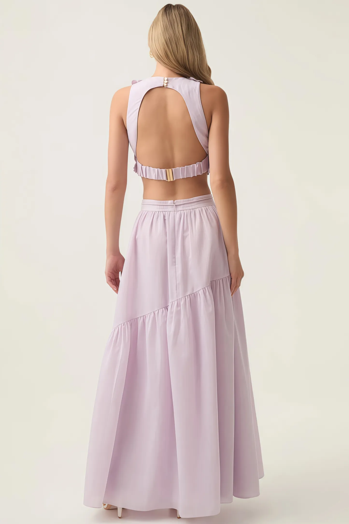 Michea 3D Floral Maxi Dress Two Piece Set
