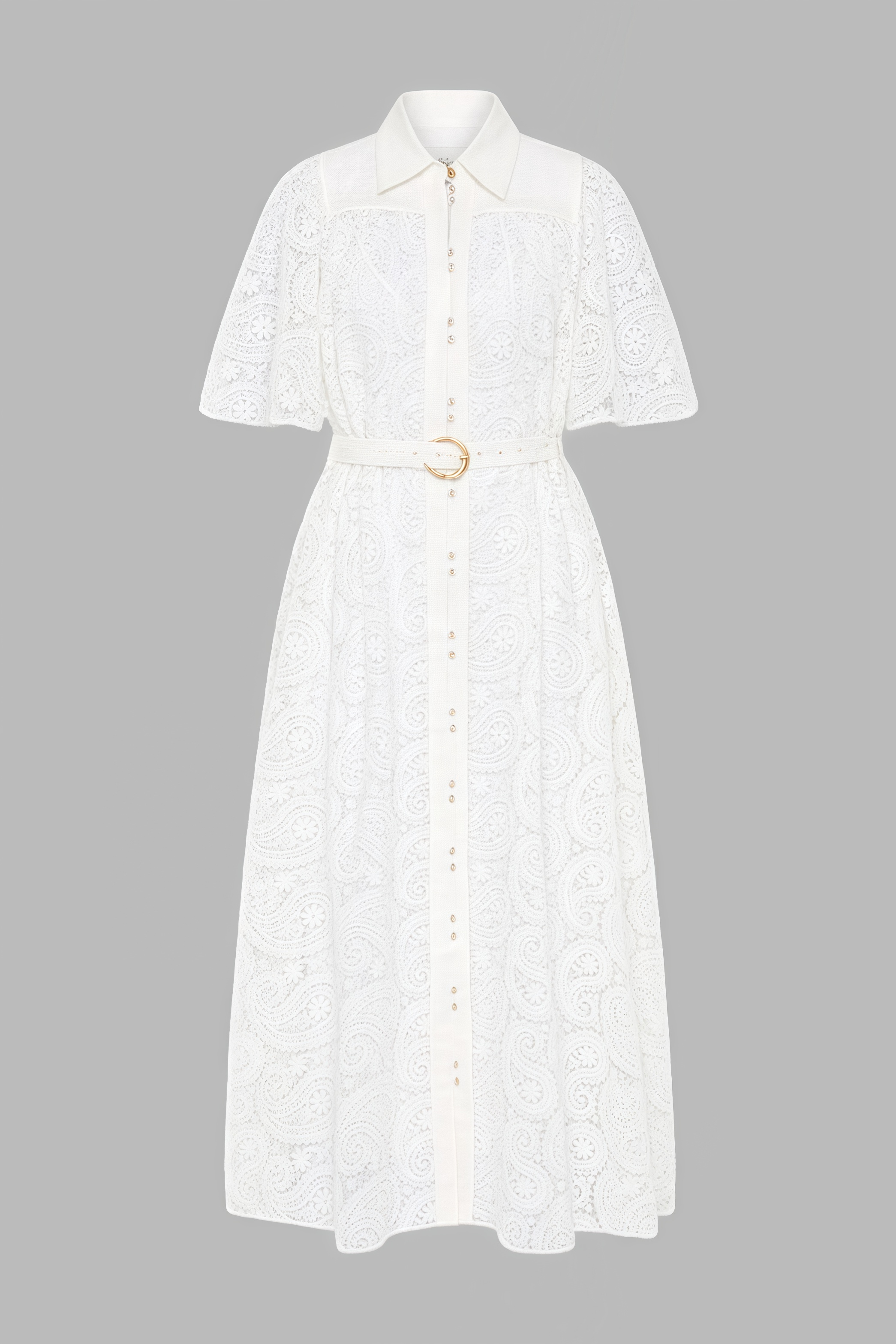 Gavriel Lace Cutout Flared Sleeve Midi Dress