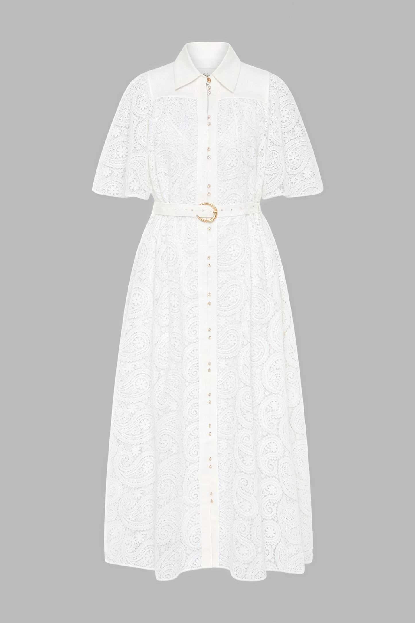Gavriel Lace Cutout Flared Sleeve Midi Dress