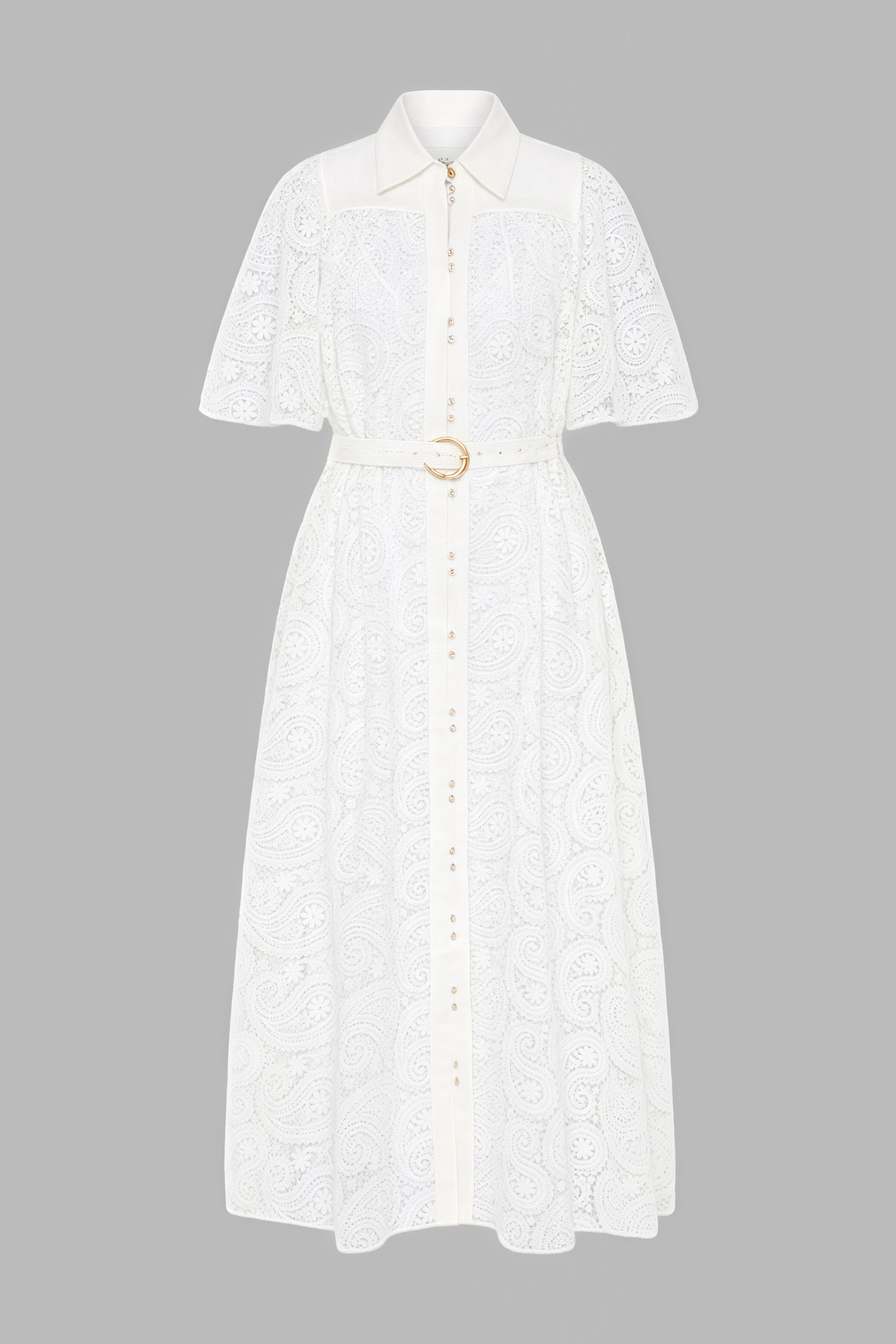 Gavriel Lace Cutout Flared Sleeve Midi Dress