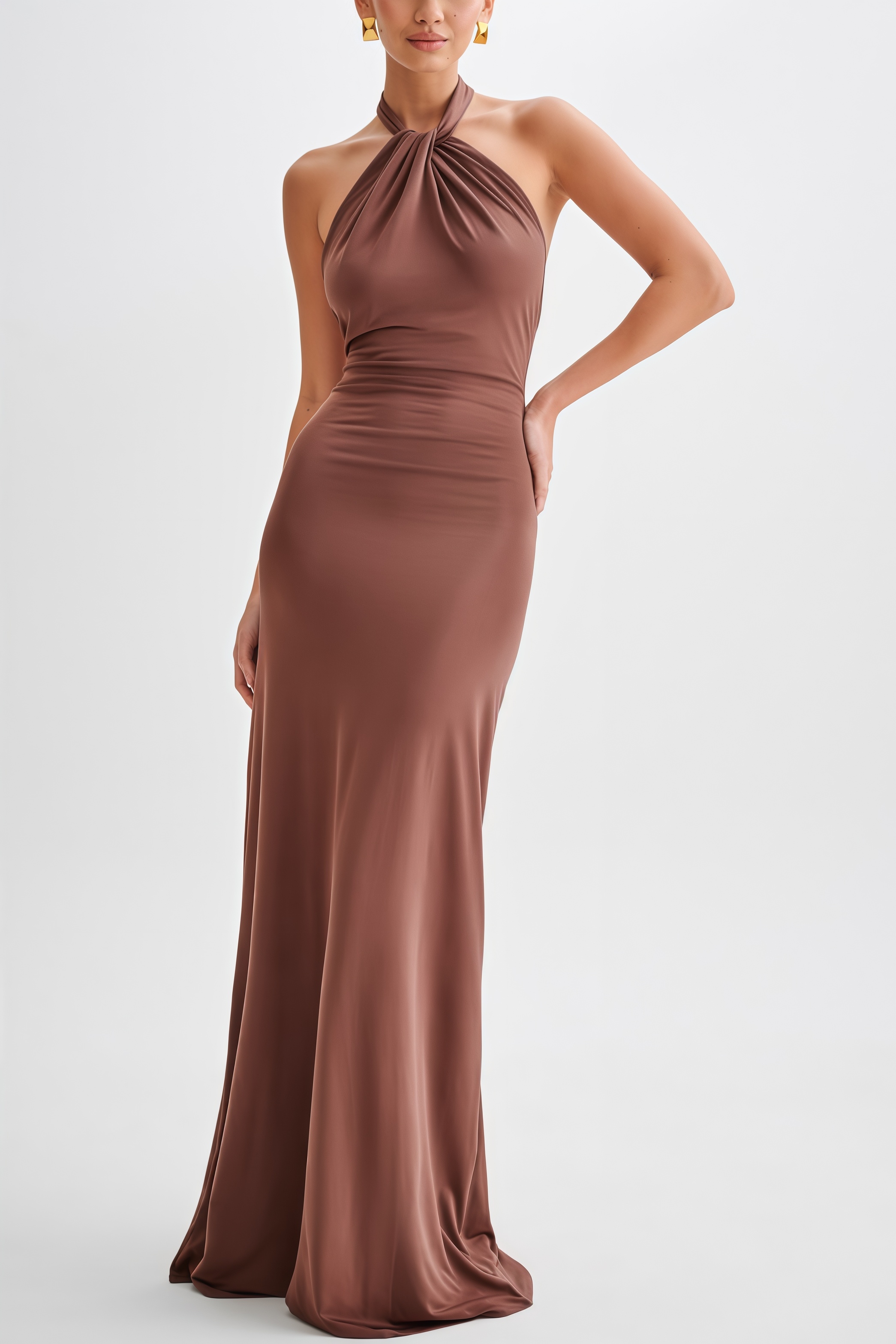 Freyk Slinky Halter Maxi Dress