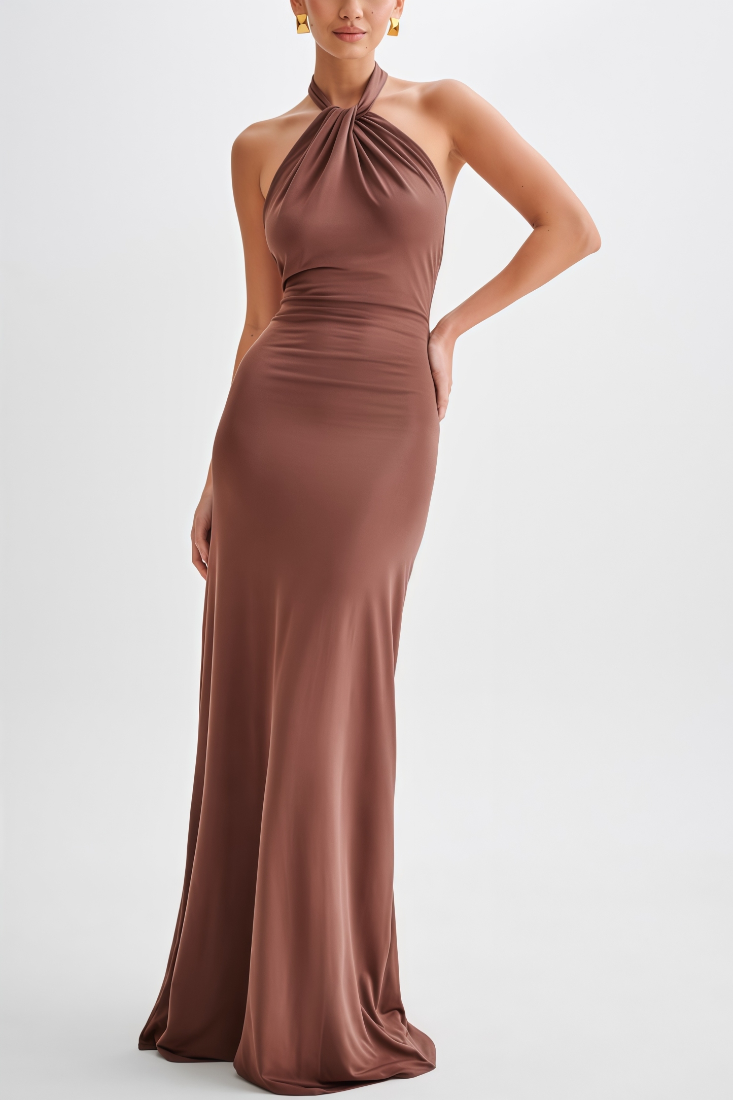 Freyk Slinky Halter Maxi Dress