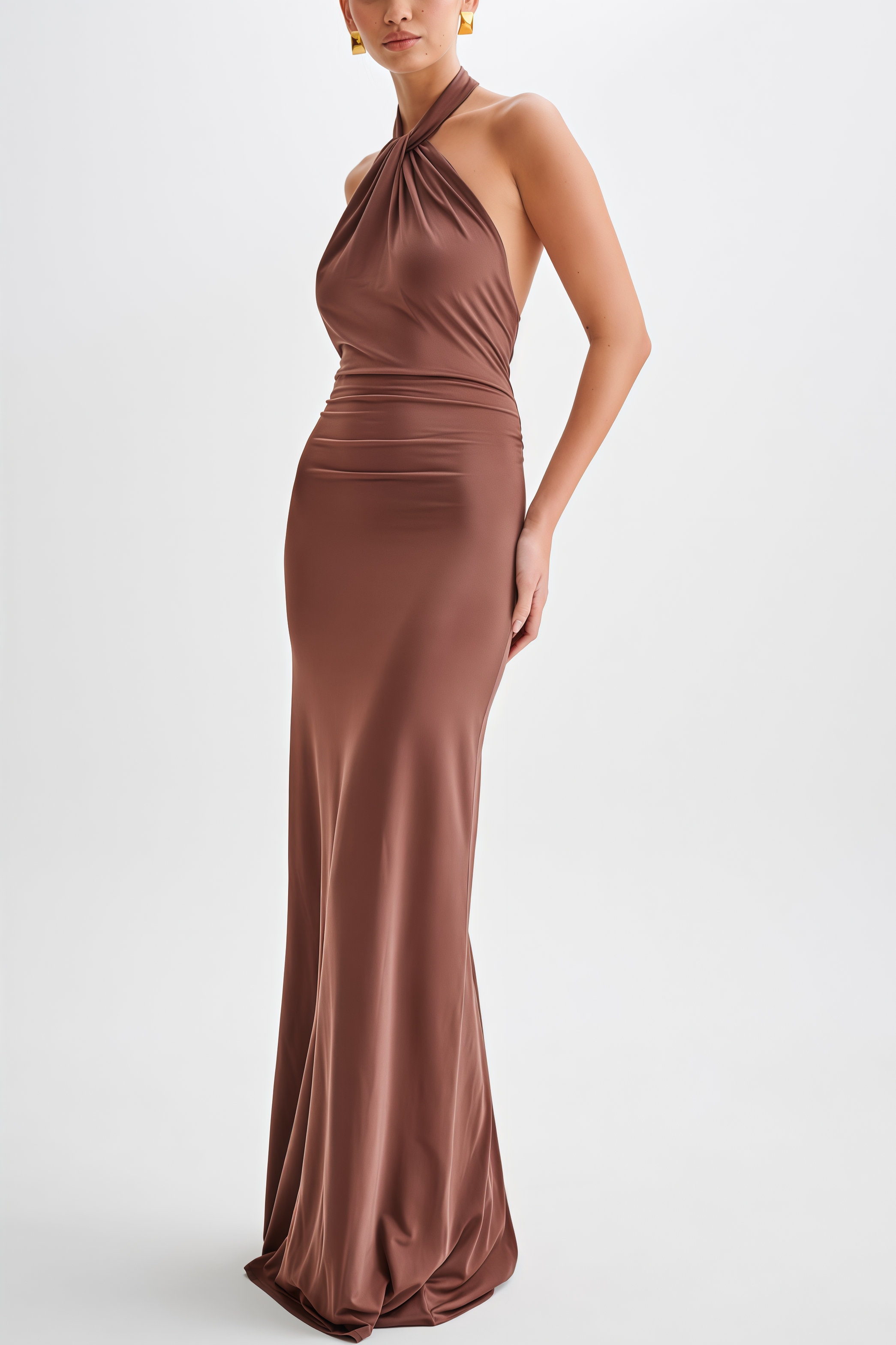 Freyk Slinky Halter Maxi Dress