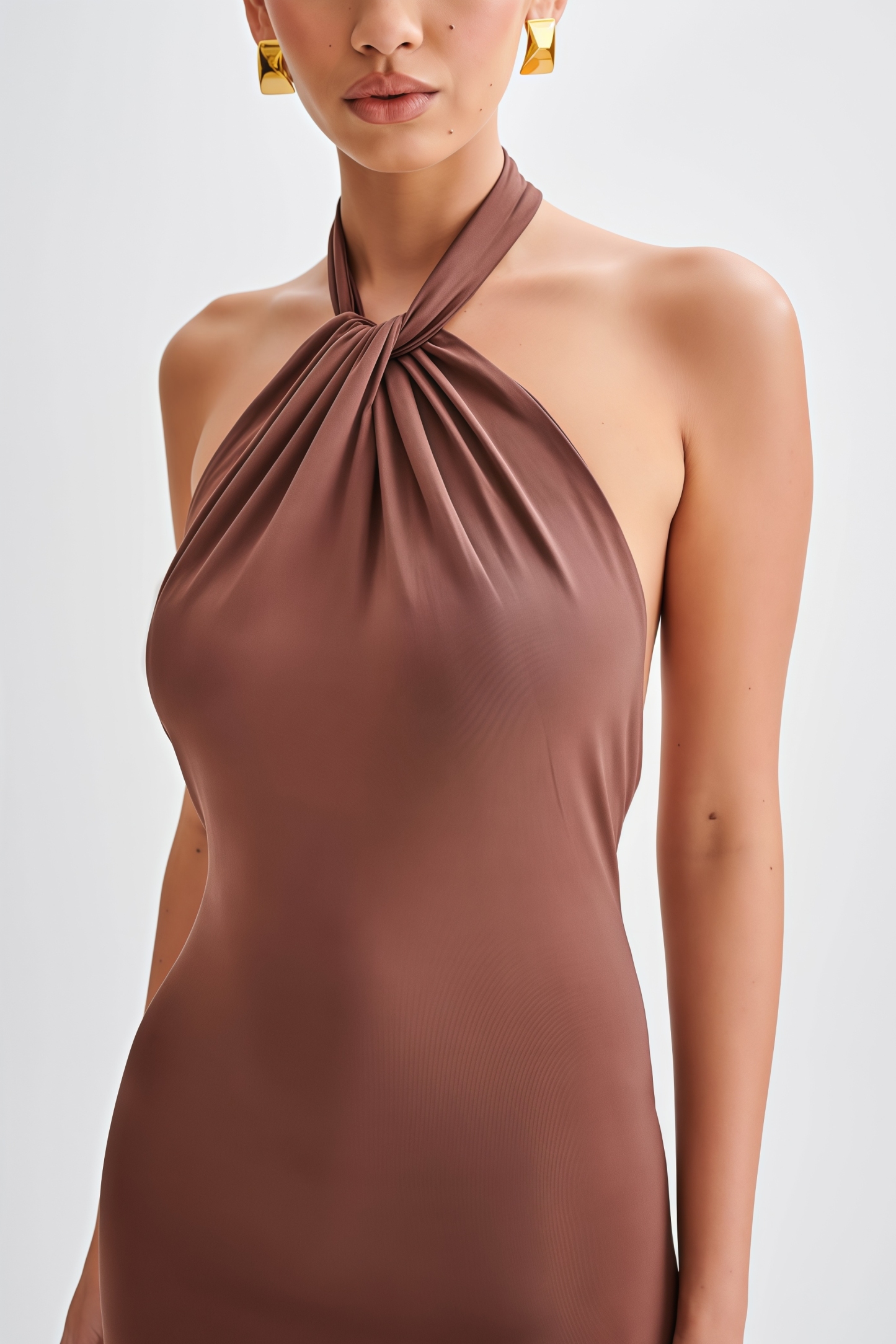 Freyk Slinky Halter Maxi Dress
