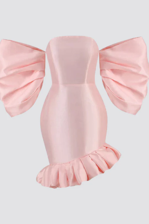 Quinby Lantern Sleeve Mini Dress
