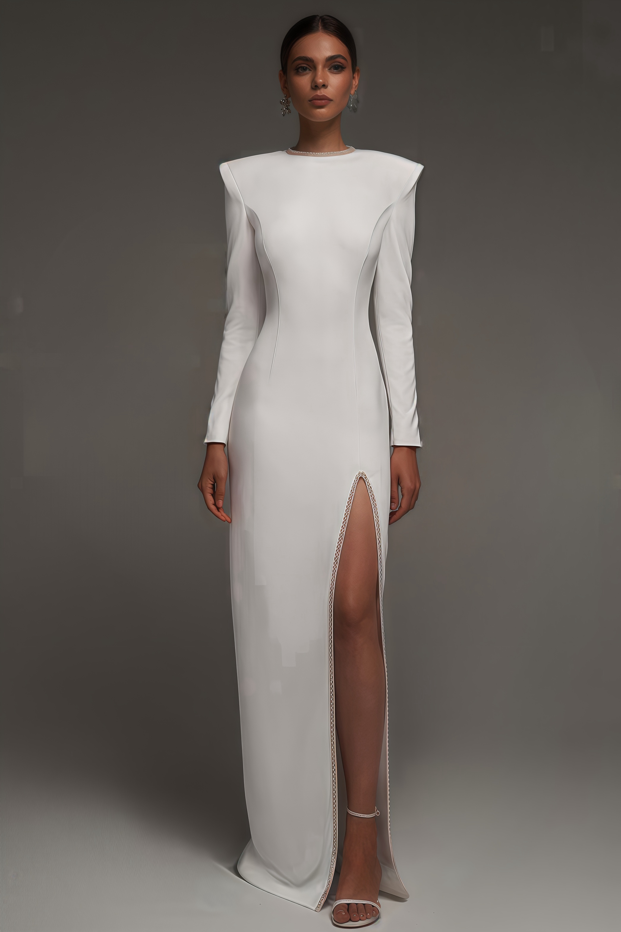 Lalia White Waisted Maxi Dress