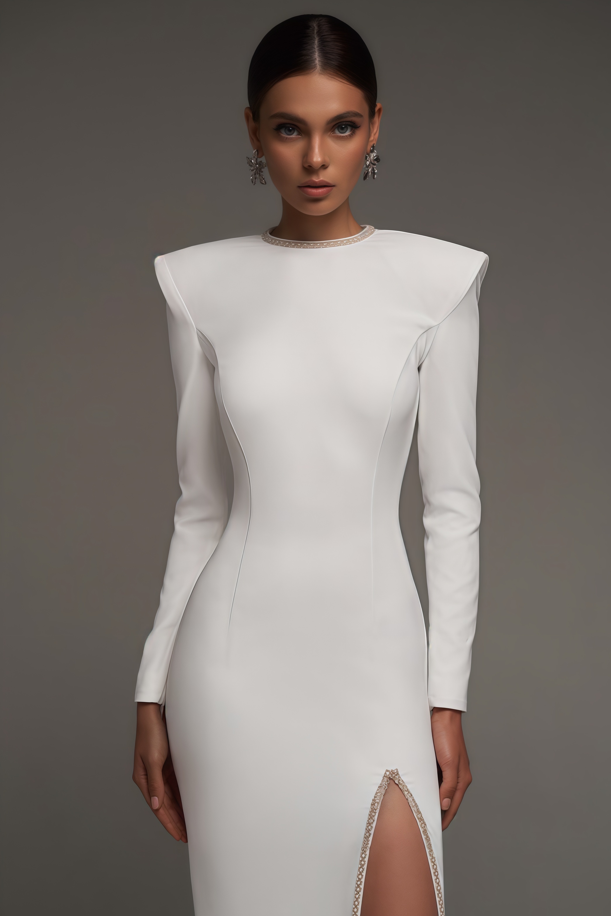 Lalia White Waisted Maxi Dress