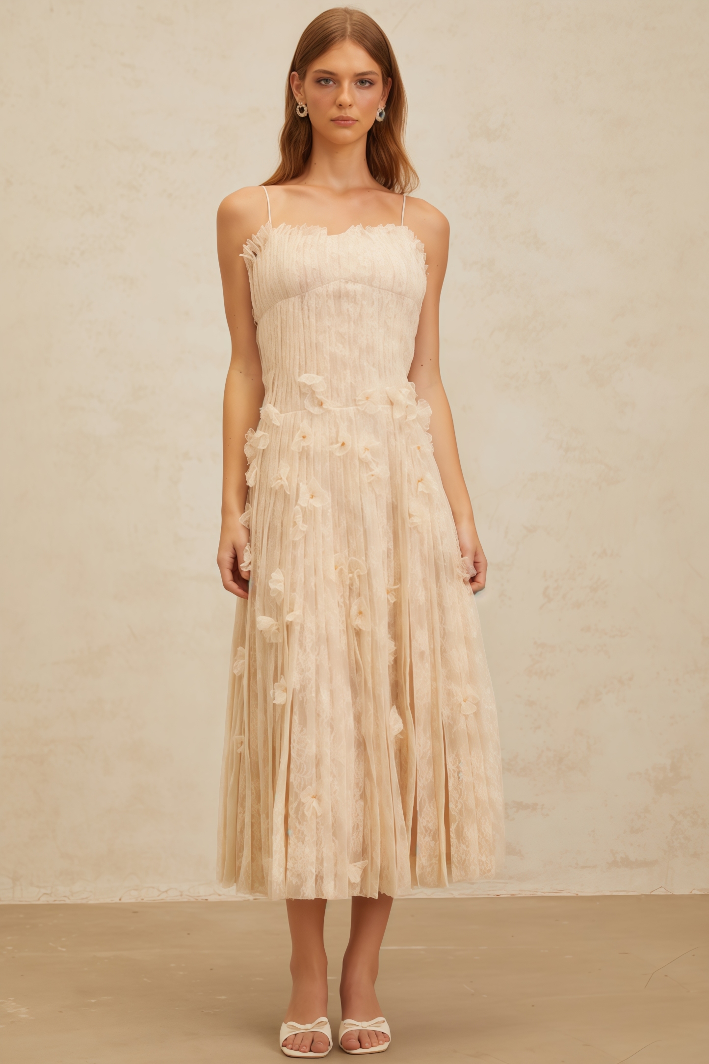 Urikd 3D Flower Strapless Maxi Dress
