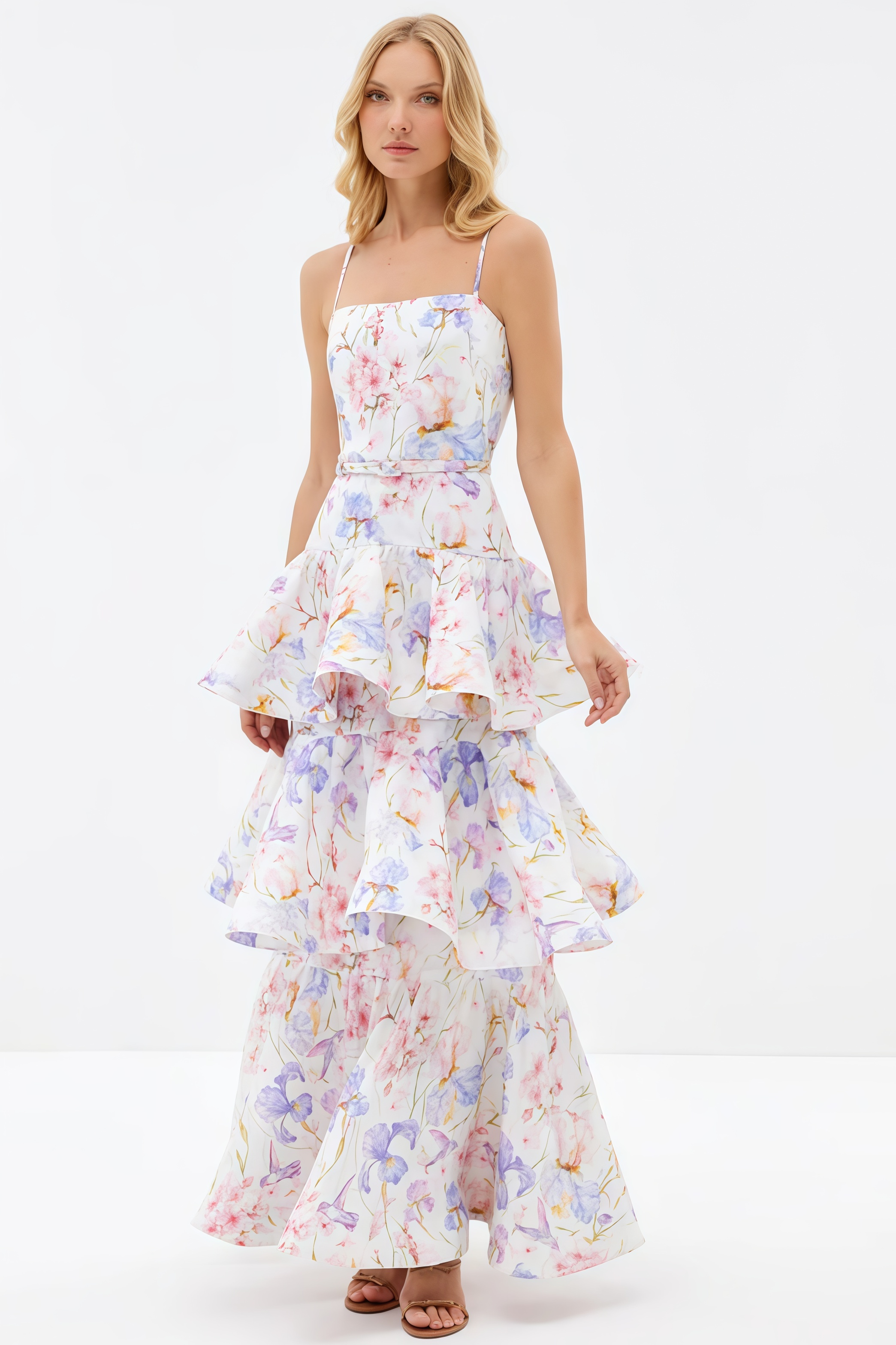 Mirkrt Strapless Floral Maxi Dress