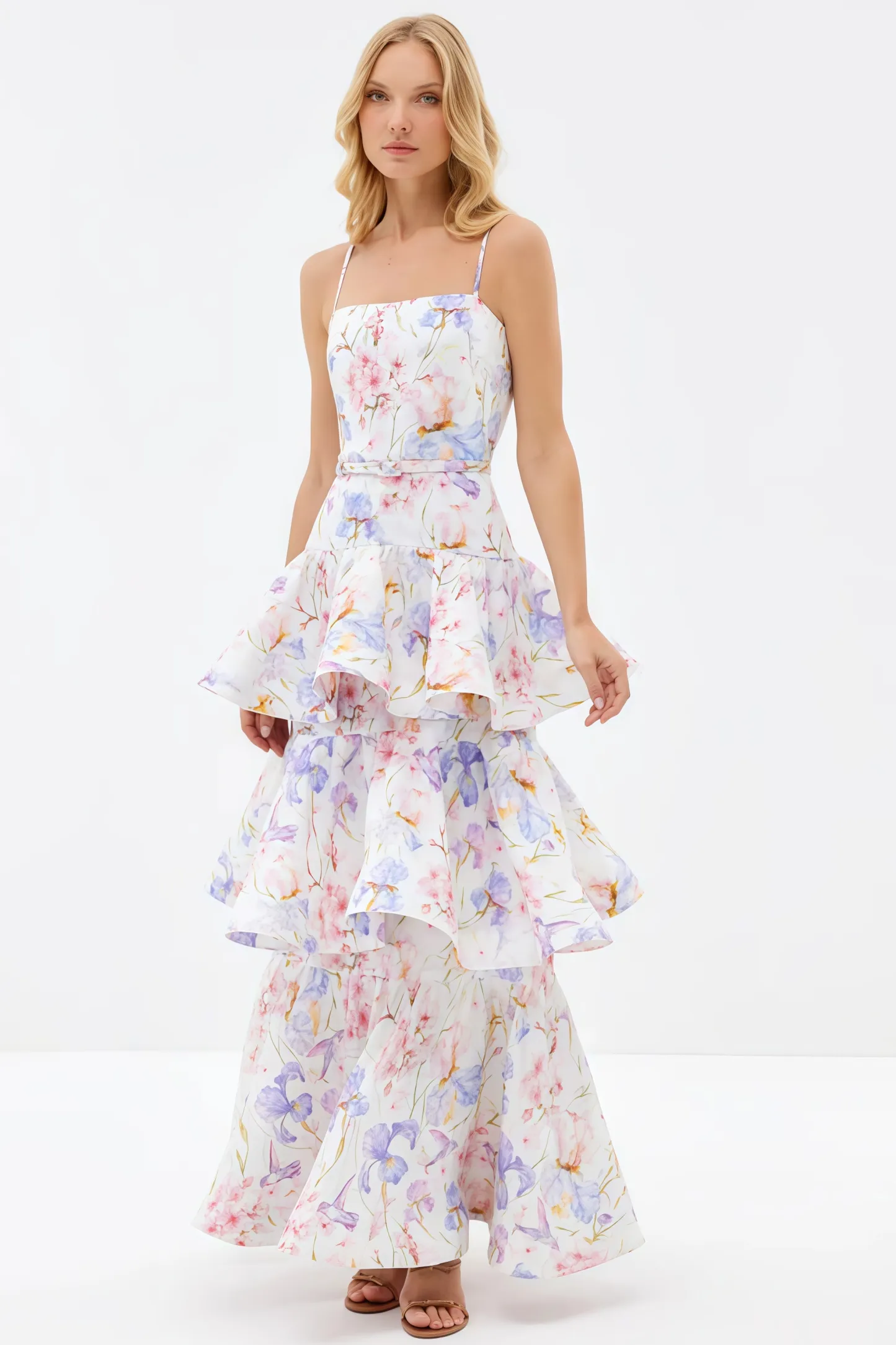 Mirkrt Strapless Floral Maxi Dress