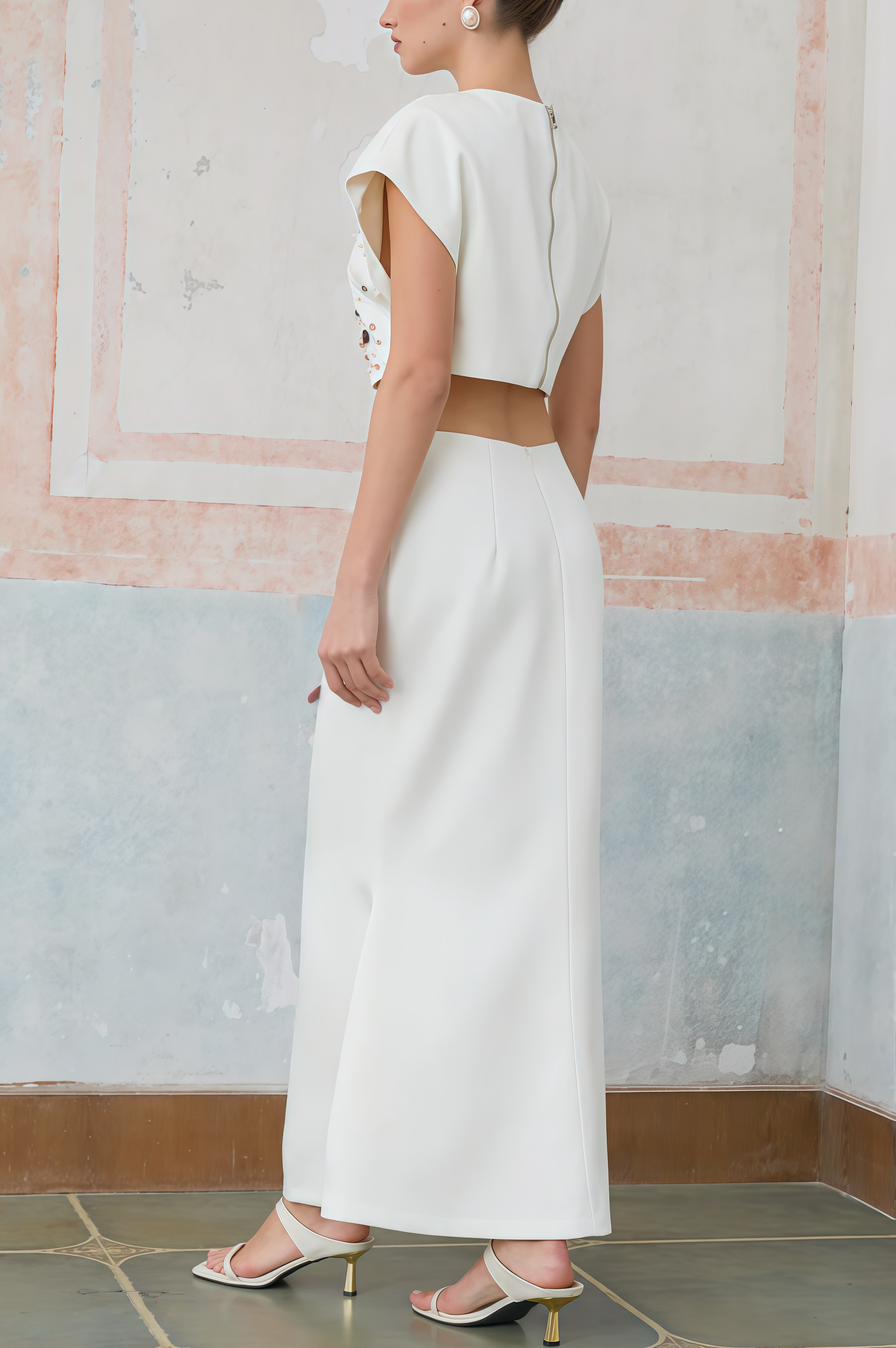 Gavrin Shell Diamond Top Midi Dress Set