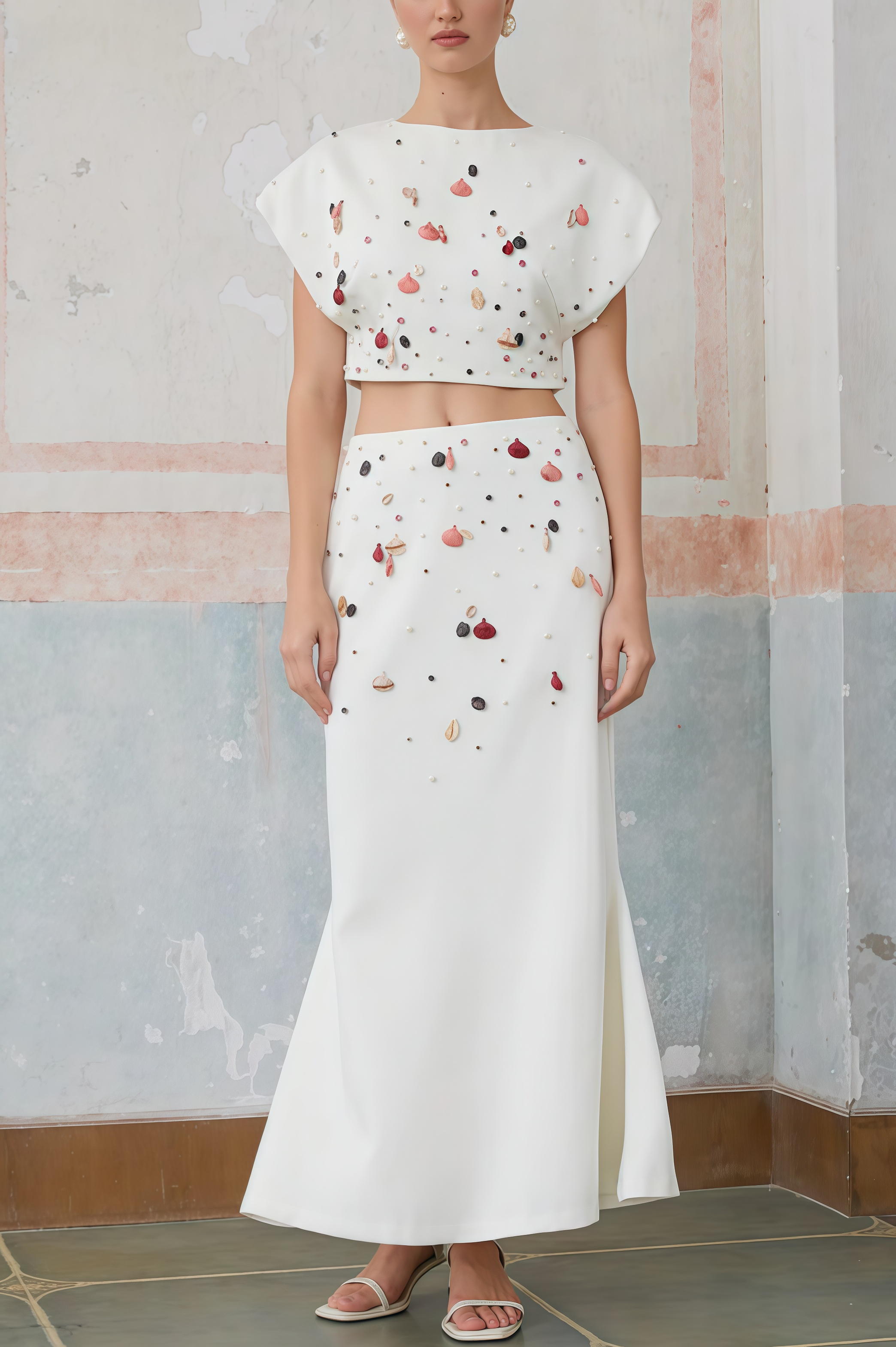 Gavrin Shell Diamond Top Midi Dress Set