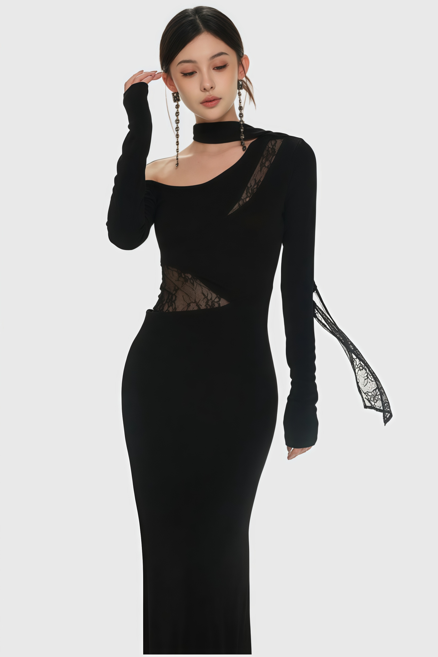 Wynn One Shoulder Lace Maxi Dress