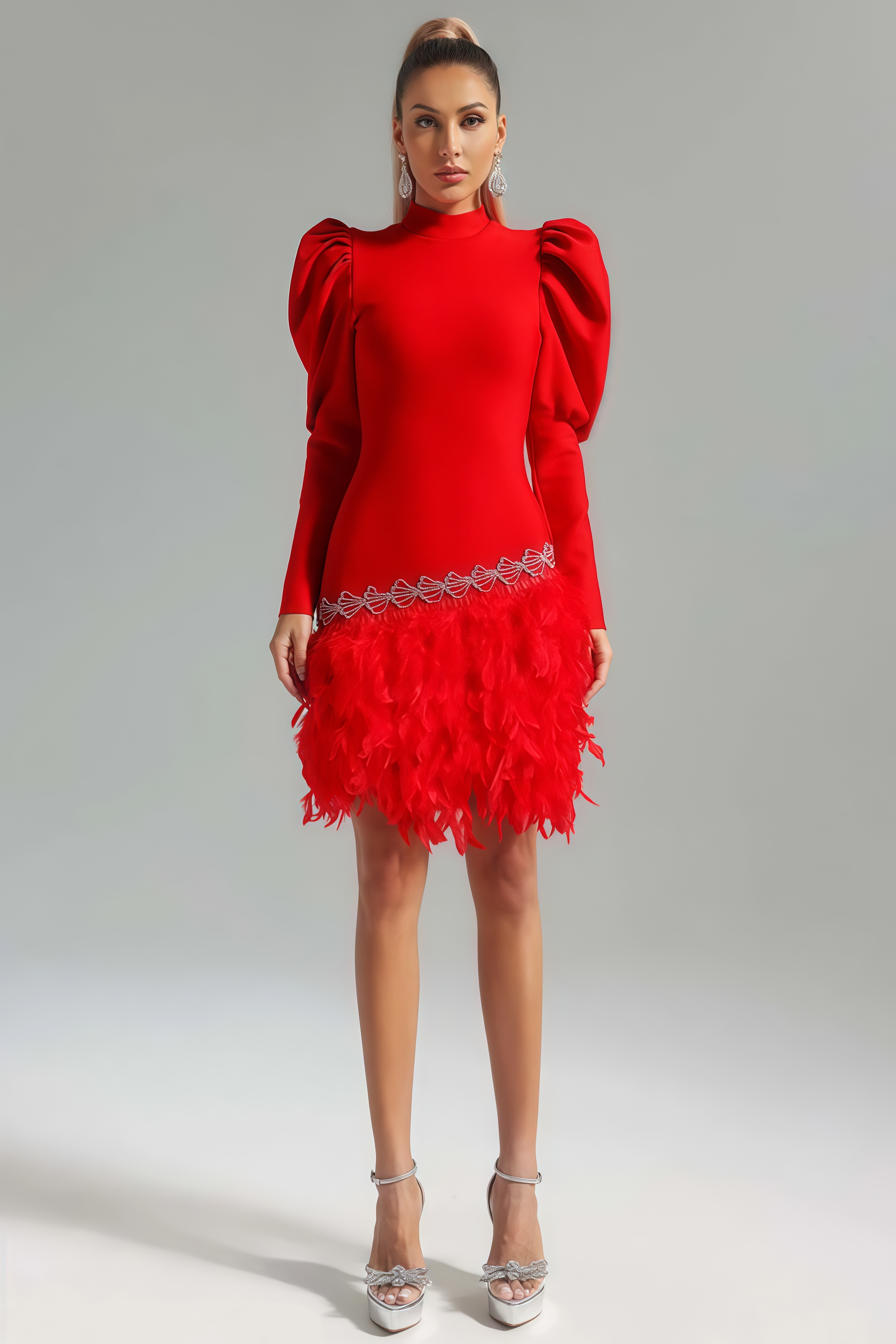 Bree Diamond Feather Mini Dress