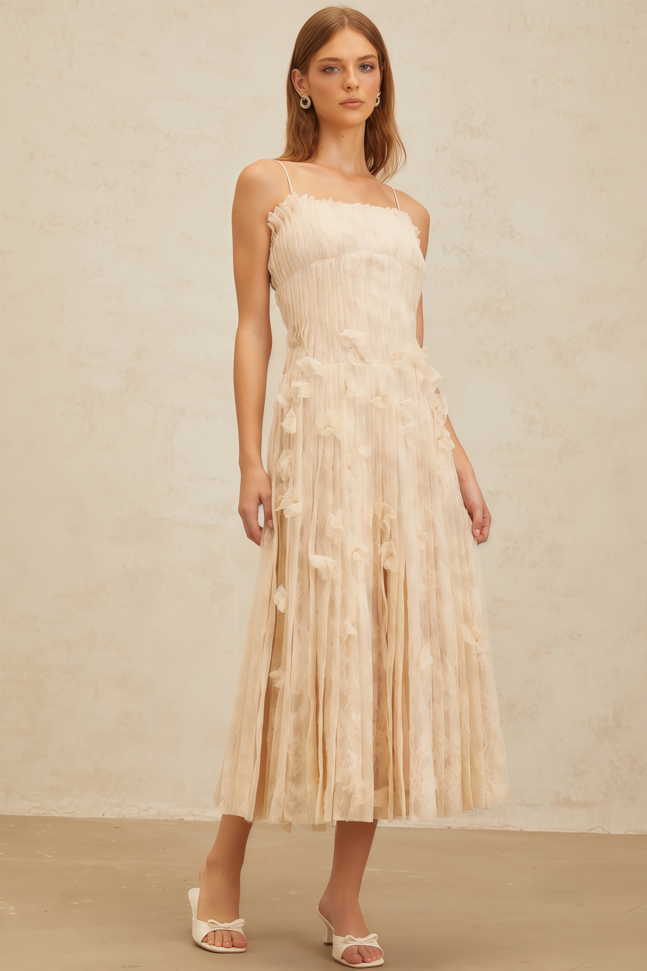 Urikd 3D Flower Strapless Maxi Dress