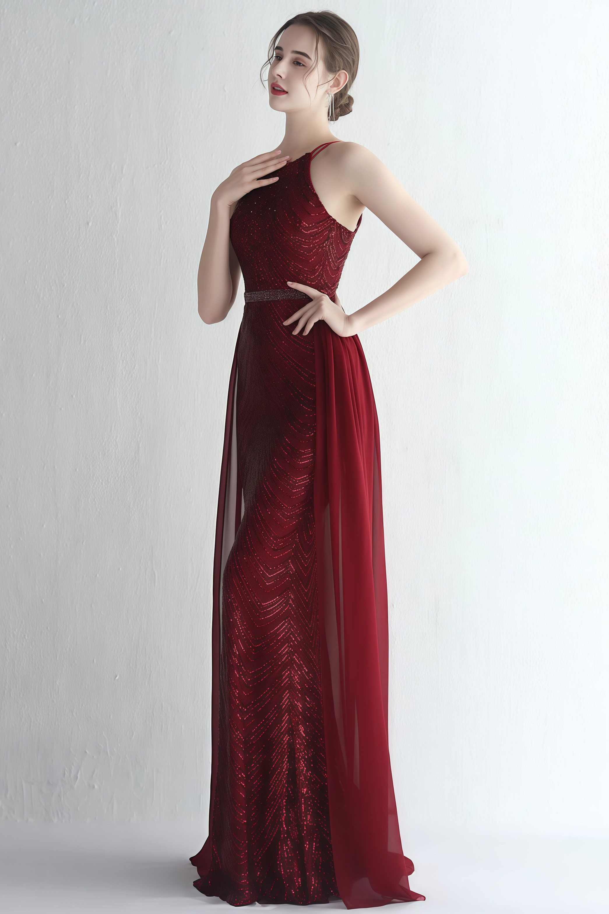 Fritz Spaghetti Strap Sequin Maxi Dress