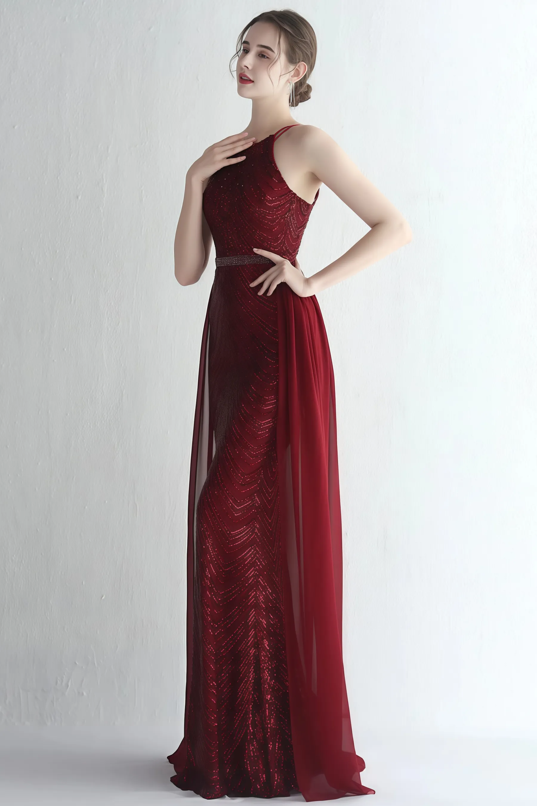 Fritz Spaghetti Strap Sequin Maxi Dress