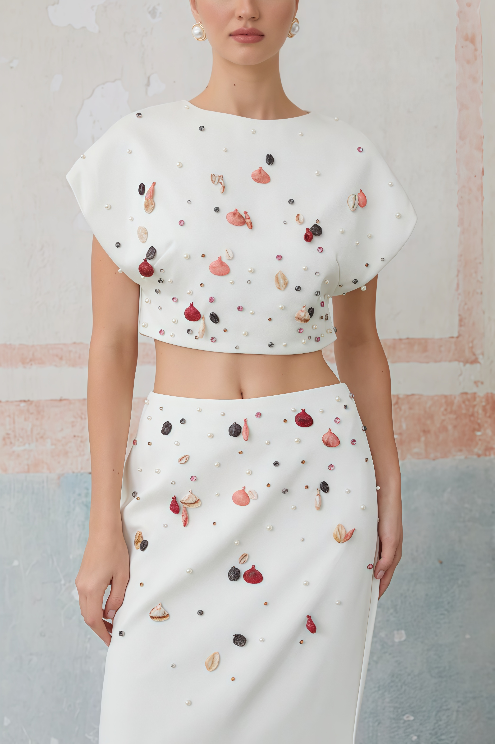 Gavrin Shell Diamond Top Midi Dress Set