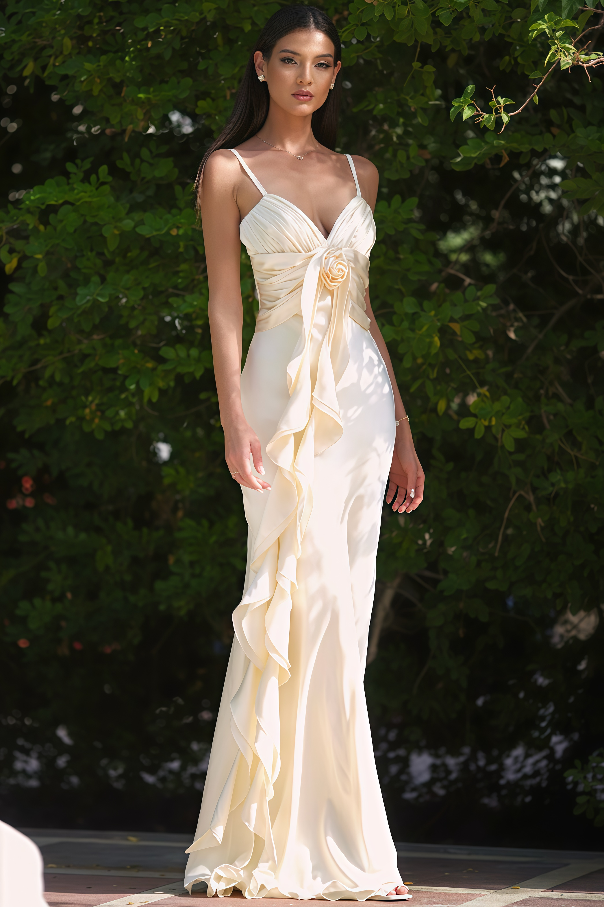 Paige 3D Floral Halter Maxi Dress