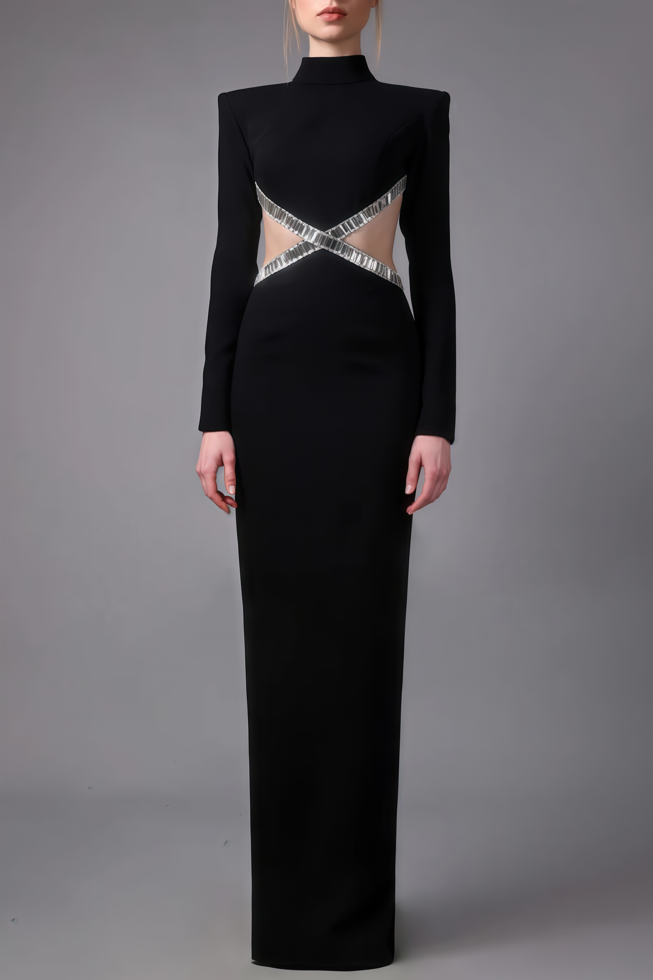 Luca Cut-Out Studded Maxi Dress