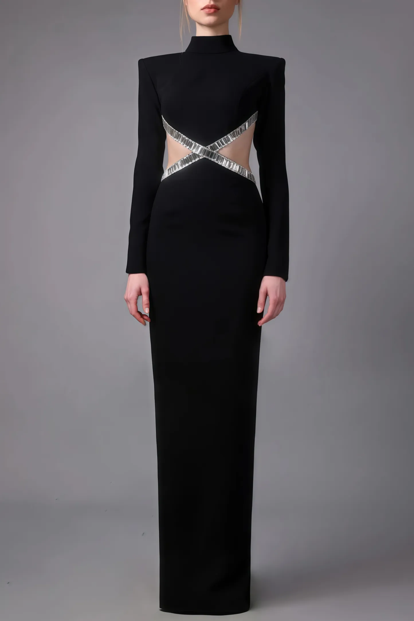 Luca Cut-Out Studded Maxi Dress
