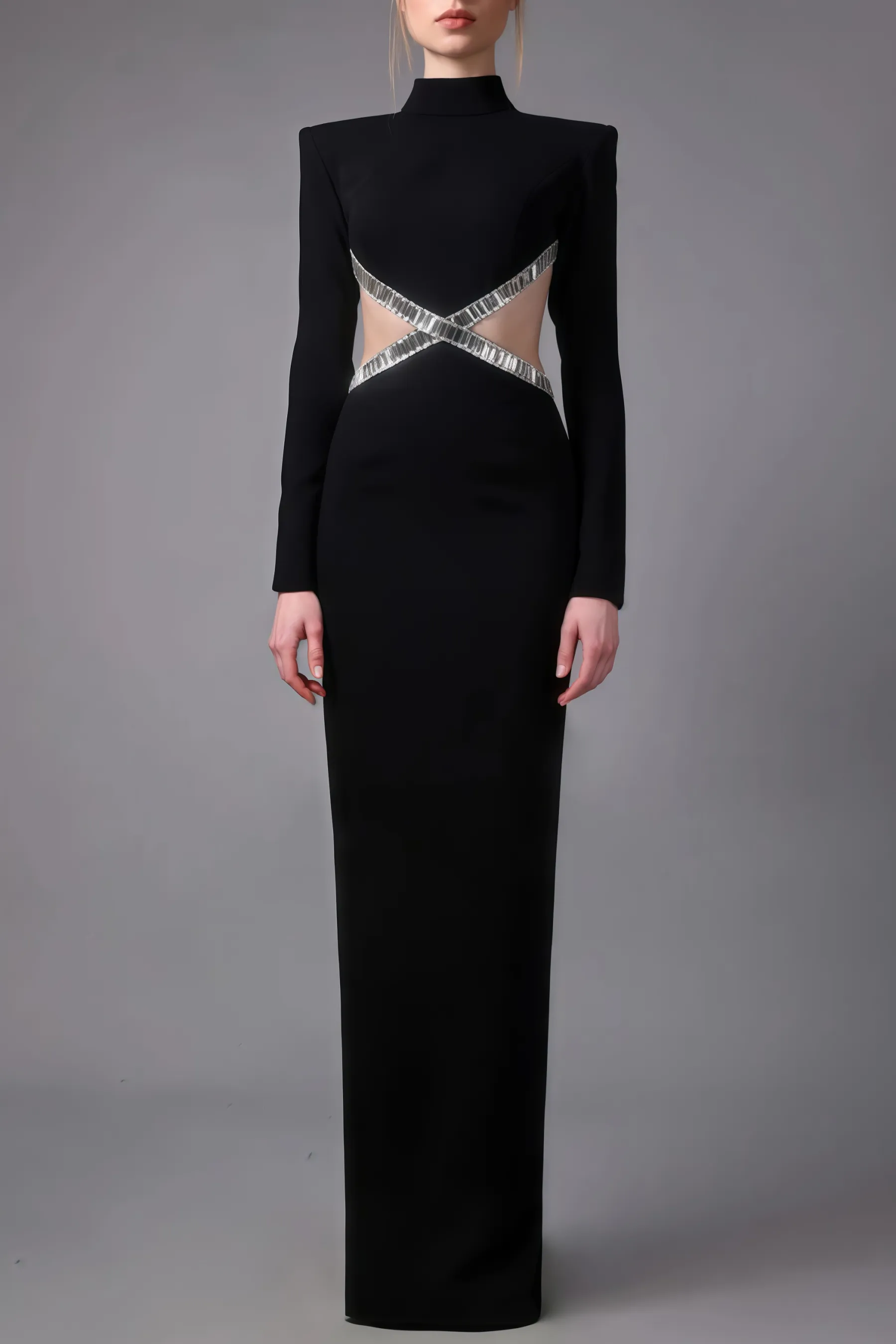 Luca Cut-Out Studded Maxi Dress