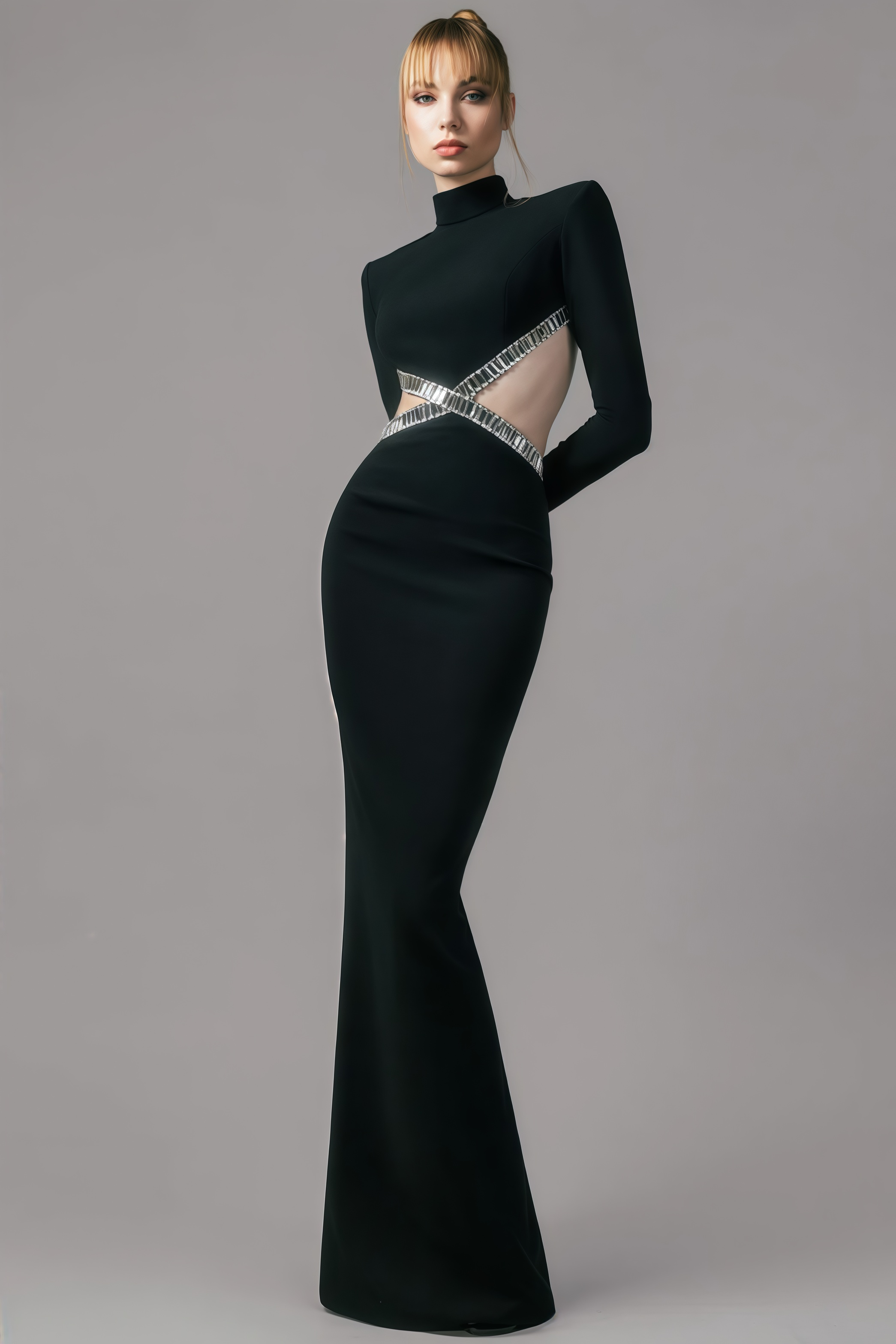 Luca Cut-Out Studded Maxi Dress