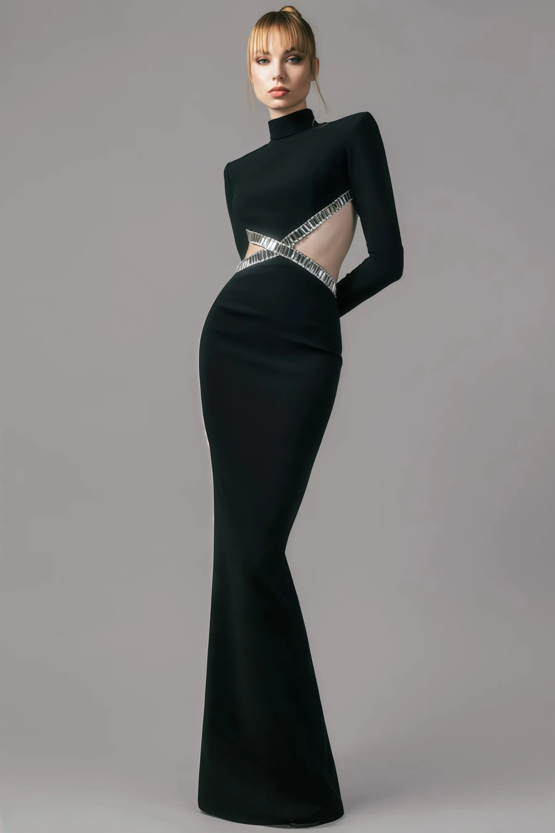 Luca Cut-Out Studded Maxi Dress
