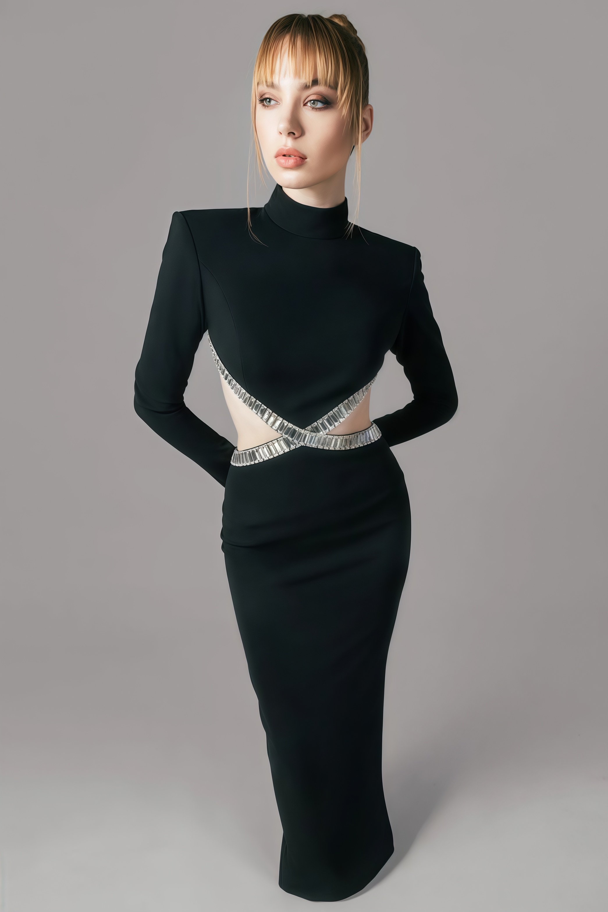Luca Cut-Out Studded Maxi Dress