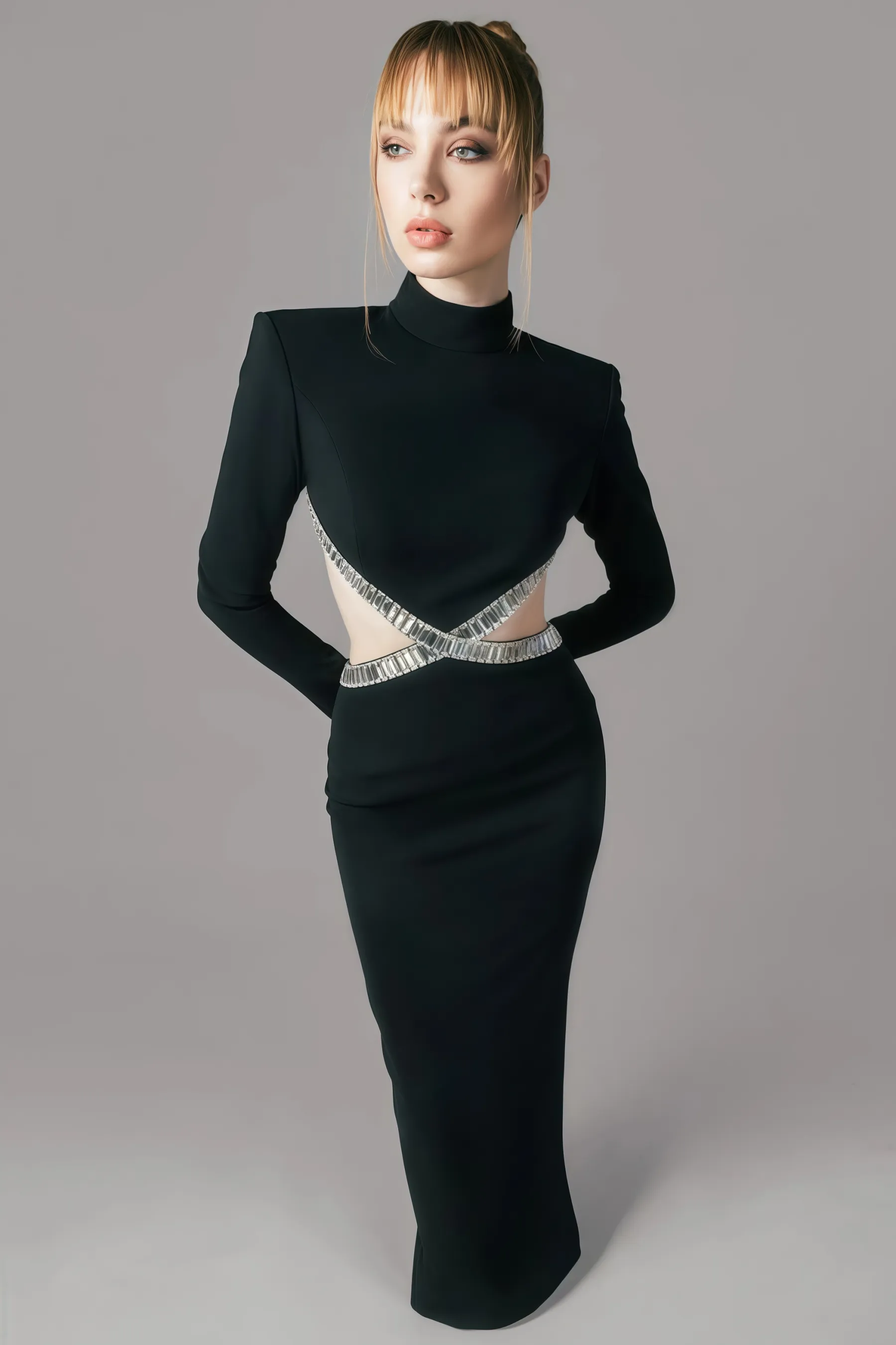 Luca Cut-Out Studded Maxi Dress