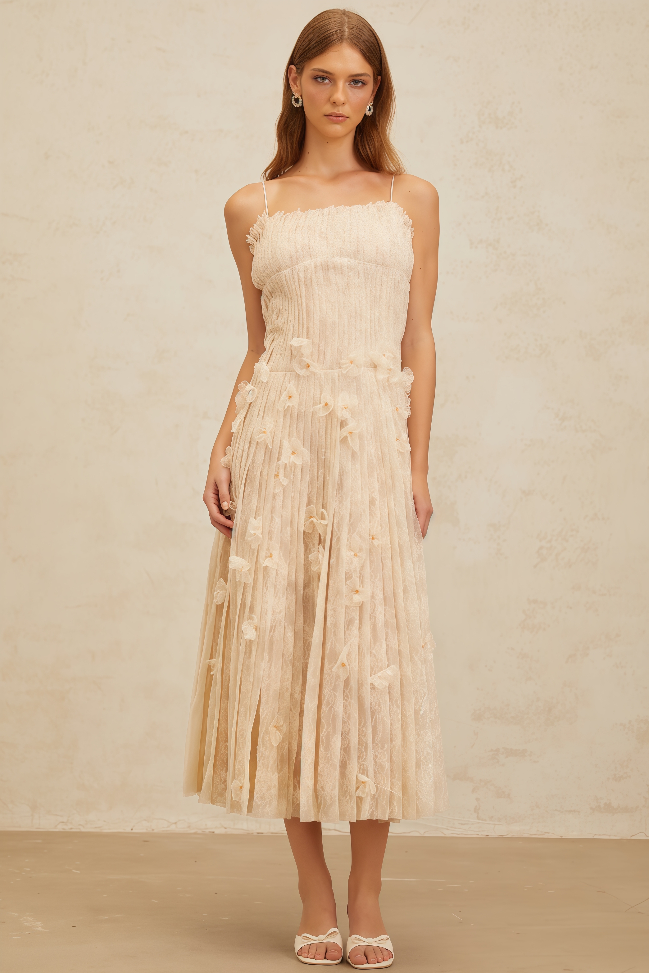 Urikd 3D Flower Strapless Maxi Dress
