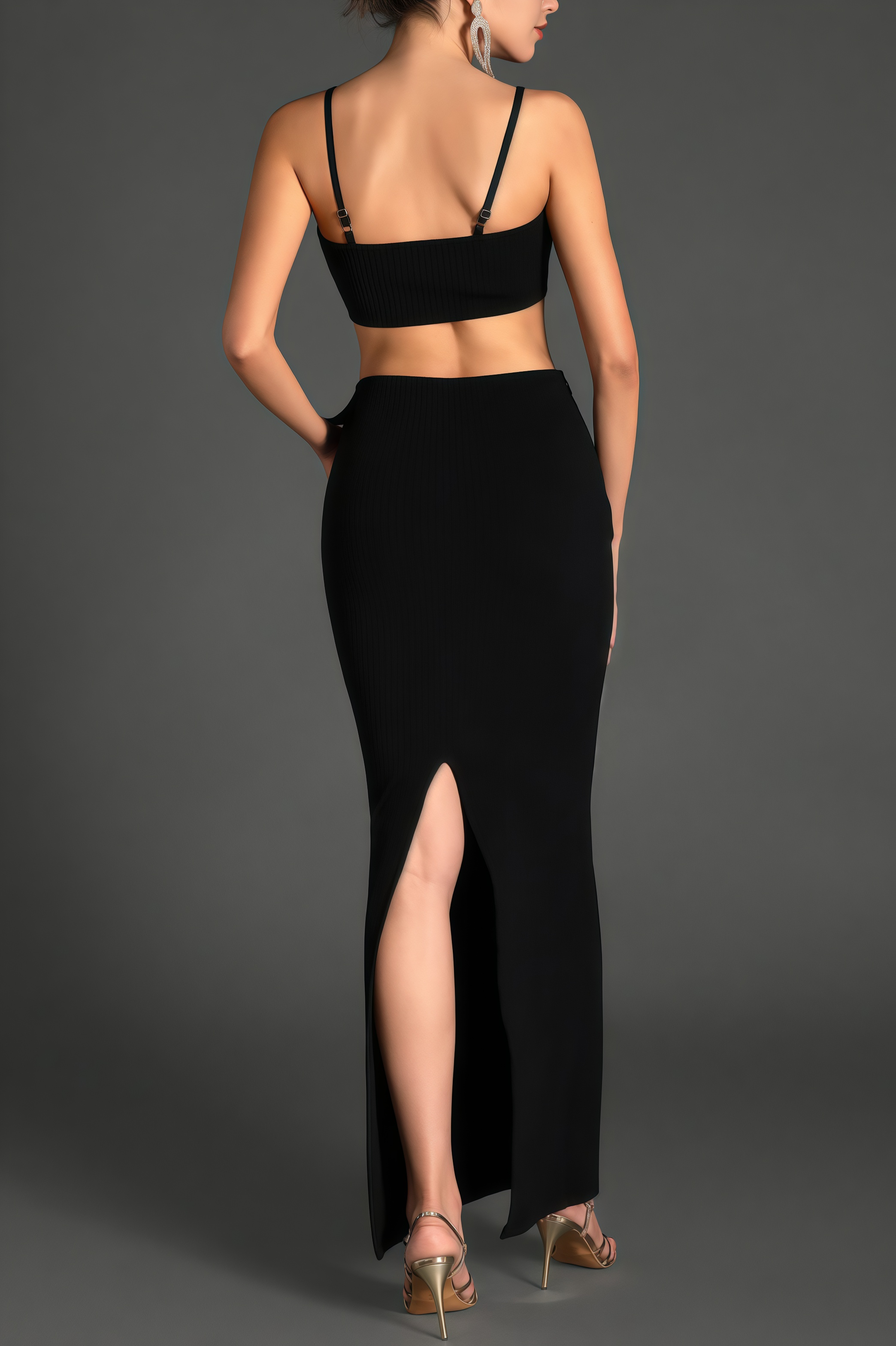 Zed Strap 3D Flower Bandage Maxi Dress