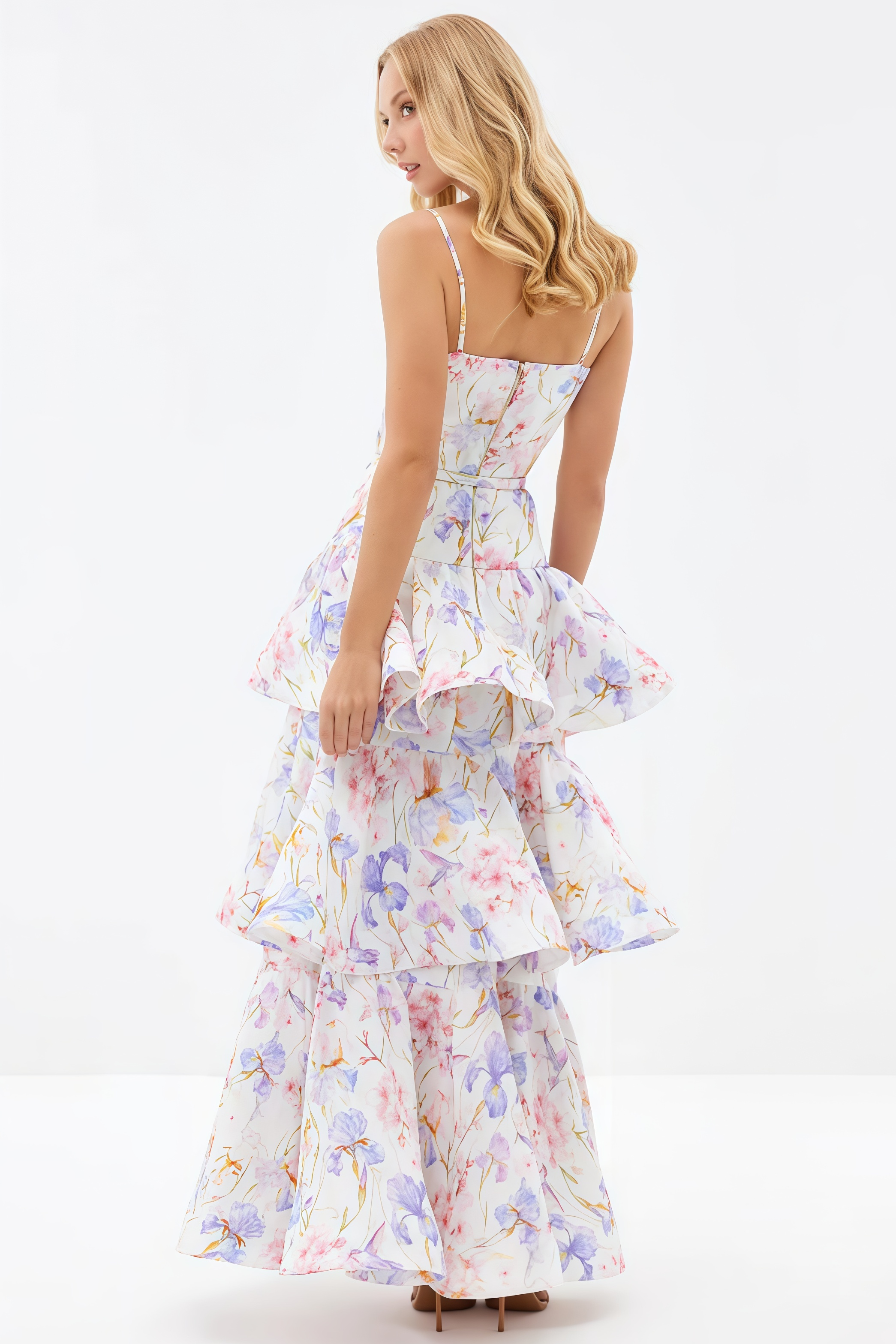 Mirkrt Strapless Floral Maxi Dress